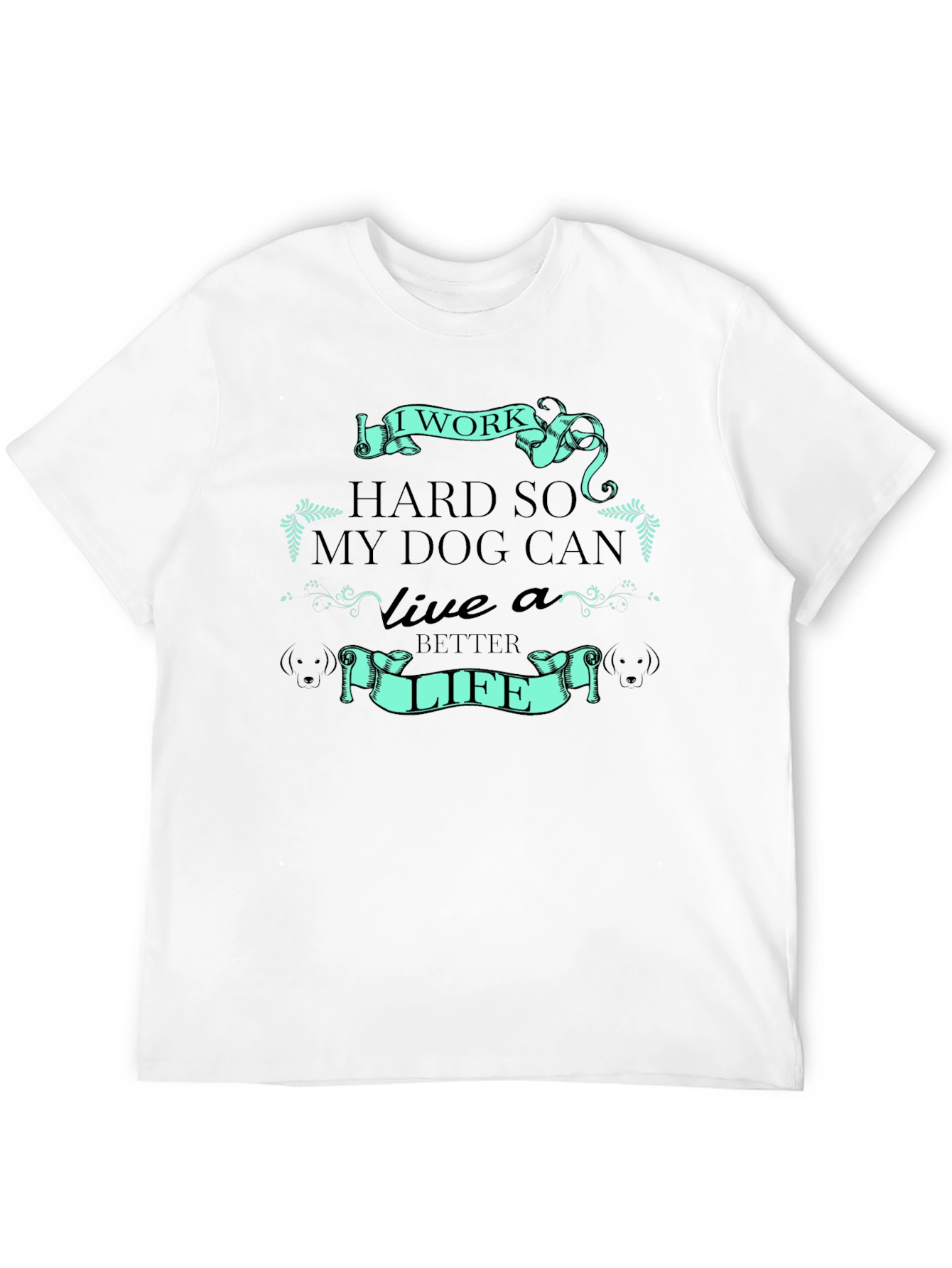 Black I Work Hard for My Dog T-Shirt view 12