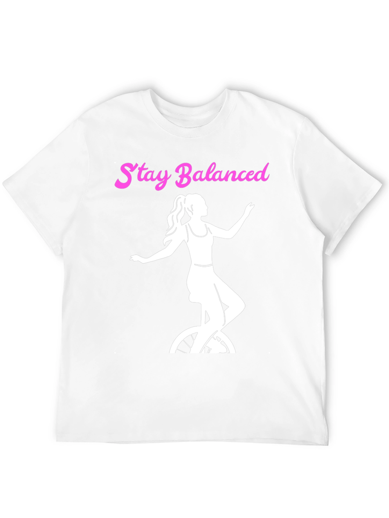 Black Stay Balanced Graphic Tee - Unicycle Design view 12