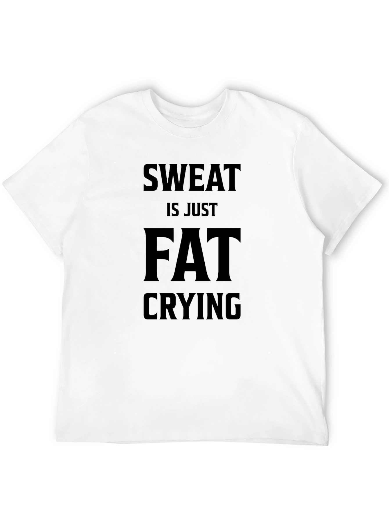 Black Sweat is Just Fat Crying Men's Black T-Shirt view 12