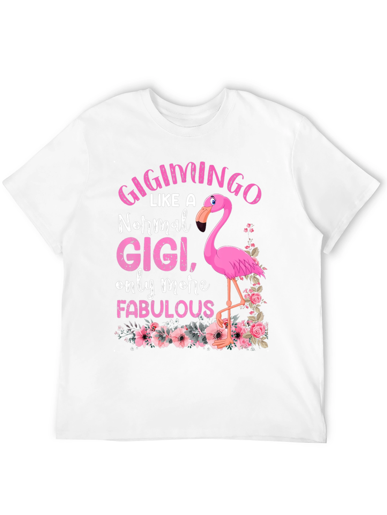 Black GigiMingo T-Shirt: Fabulous Flamingo Gigi view 12