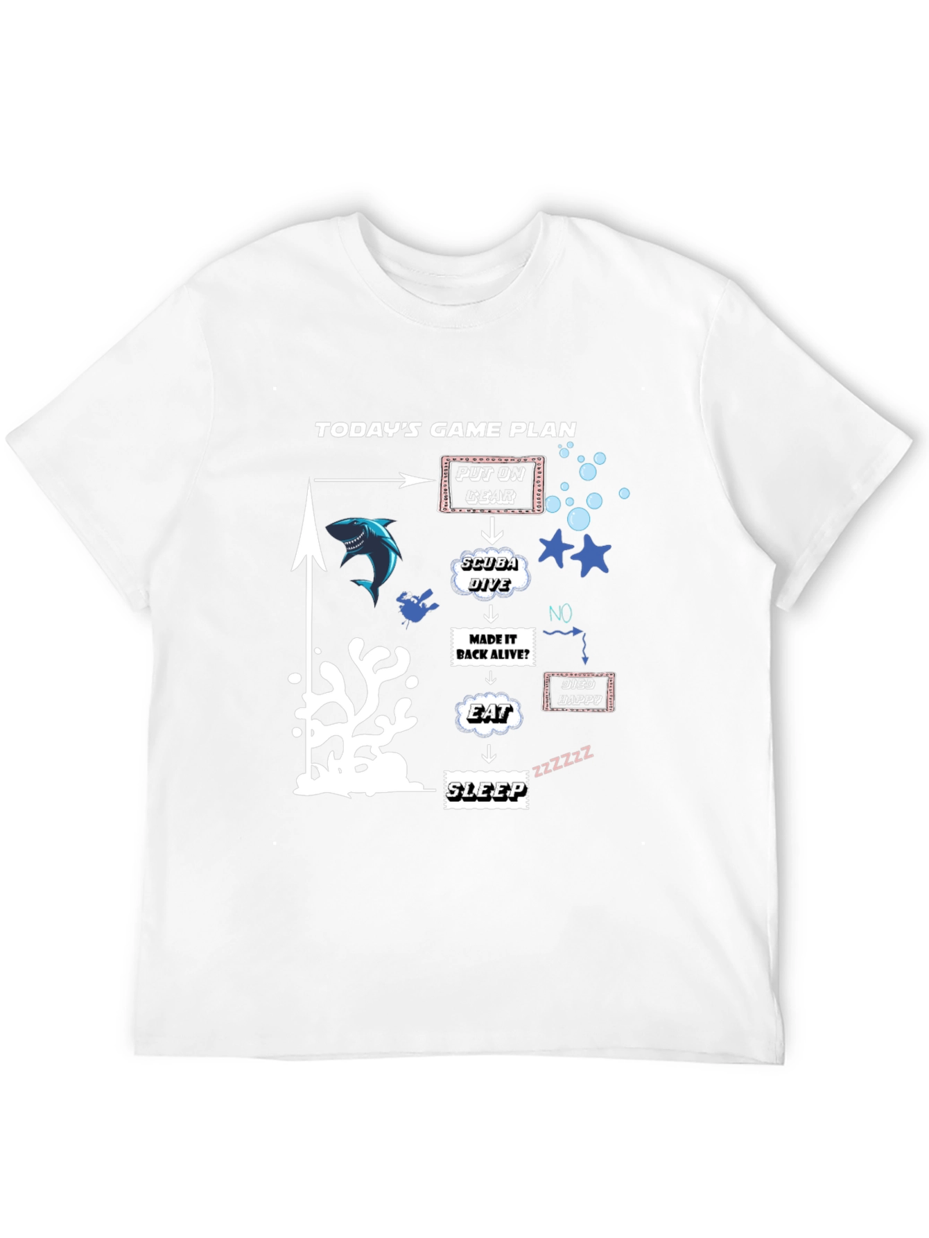 Black Diver's Game Plan T-Shirt - Scuba Diving Adventure Tee view 12