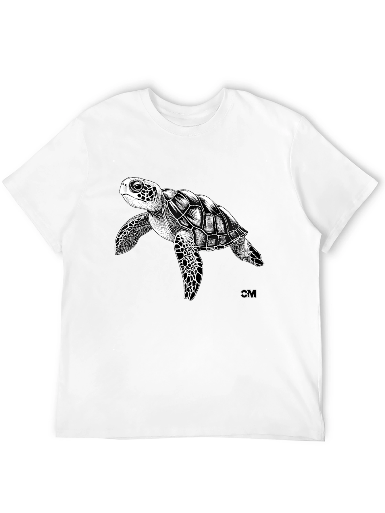 Black Sea Turtle Graphic Tee - Men's Black T-Shirt view 12