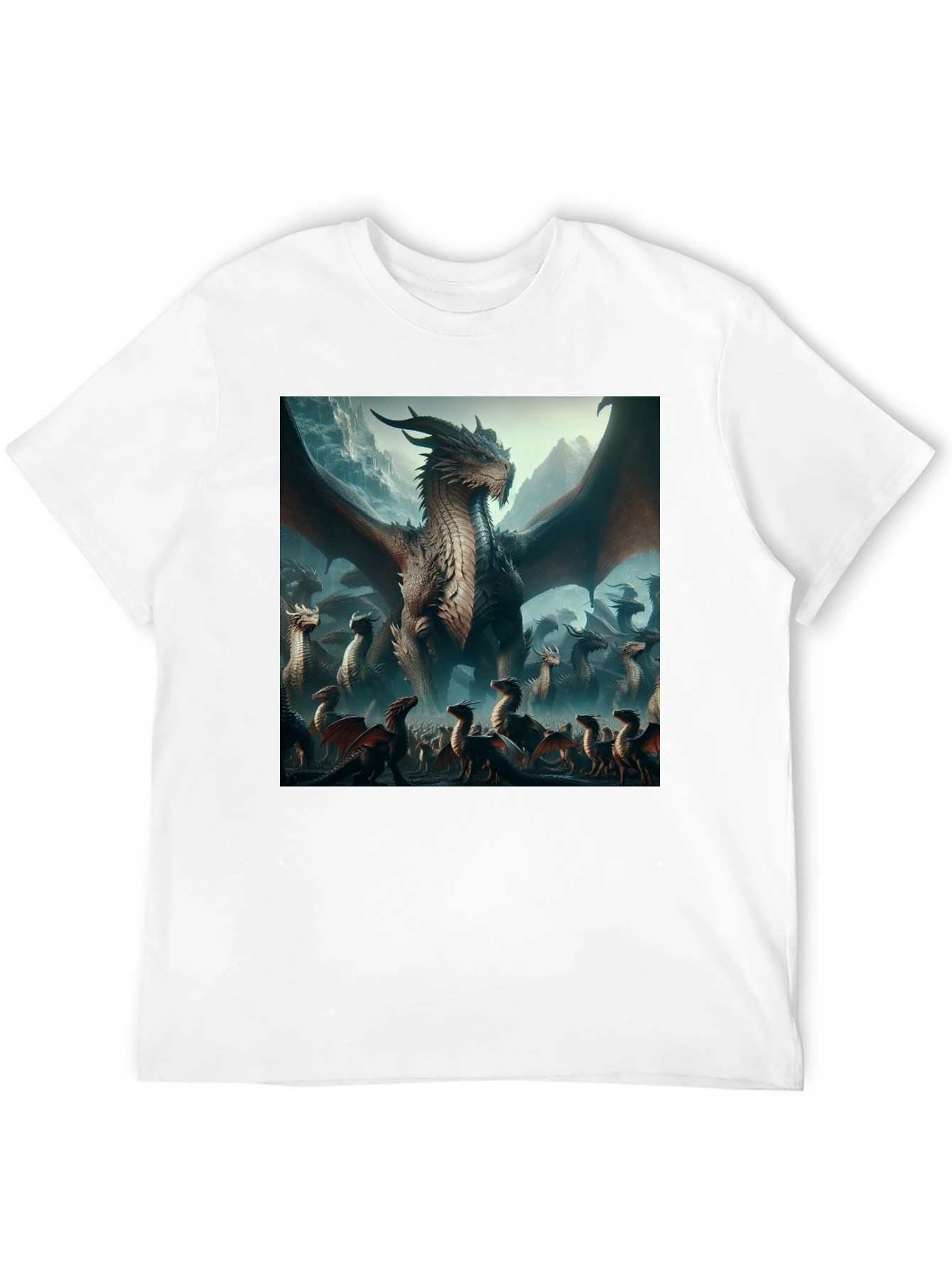 Black Dragon T-Shirt - Fantasy Art Graphic Tee view 12