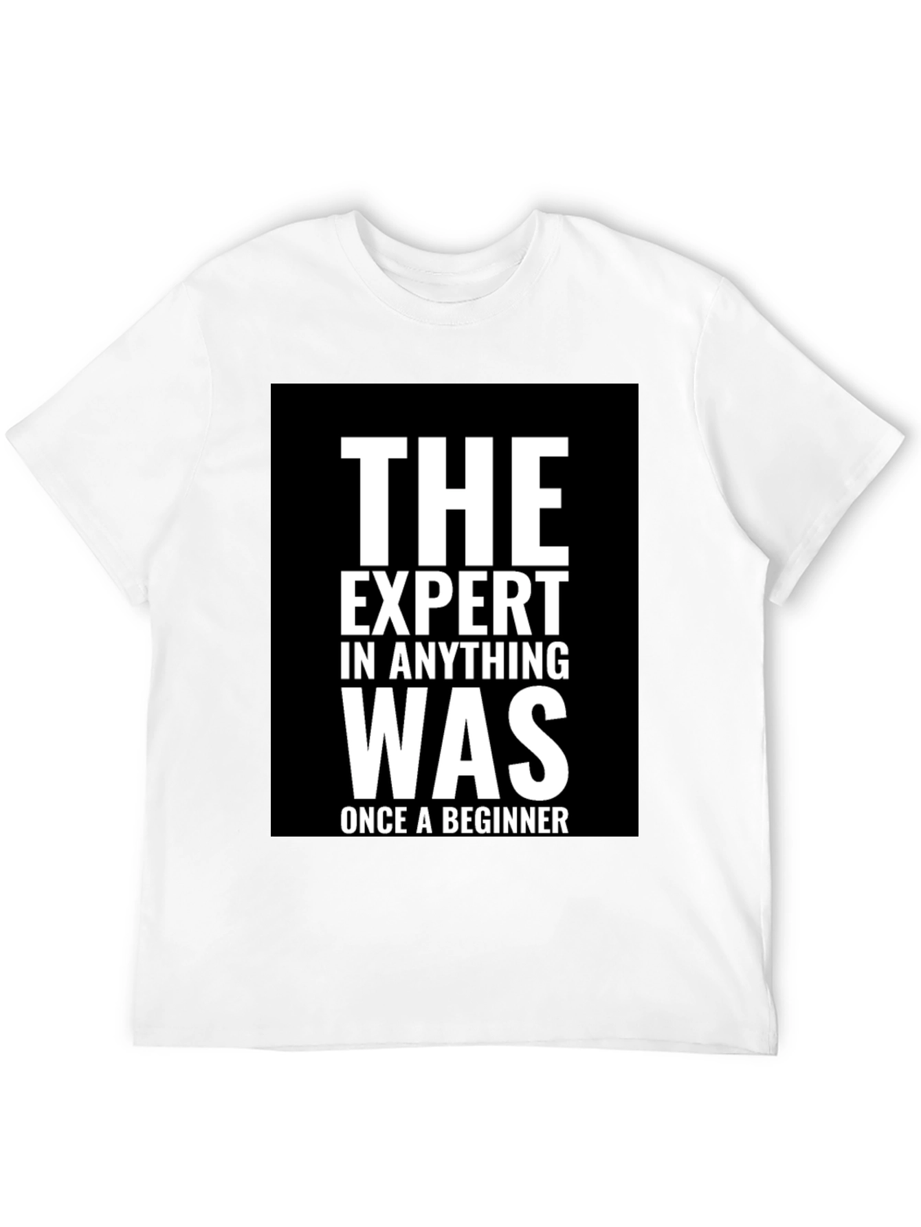 Black Expert Beginner T-Shirt - Motivational Black Tee view 12