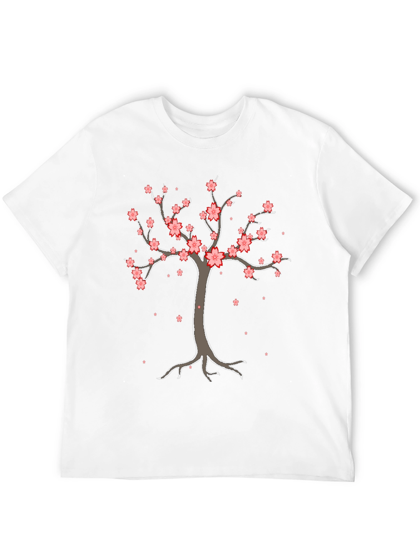 Black Cherry Blossom Tree Graphic Tee - Black Cotton T-Shirt view 12