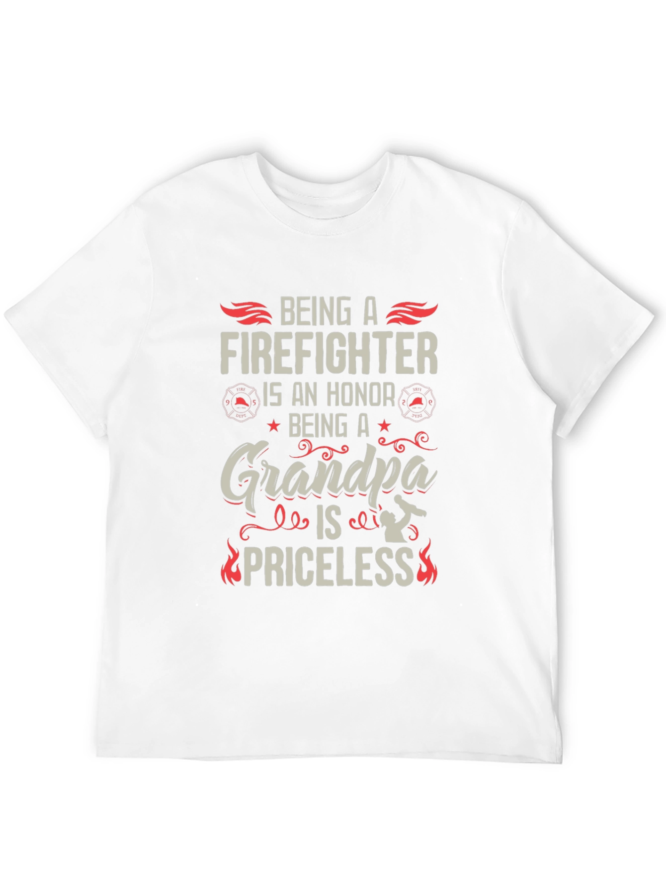 Black Firefighter Grandpa T-Shirt - Honor Priceless view 12
