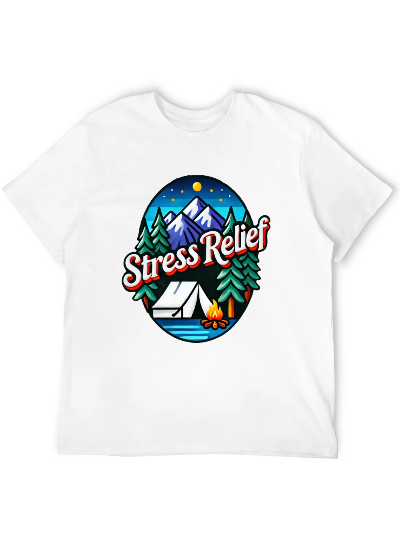 Black Stress Relief Camping Graphic T-Shirt view 12