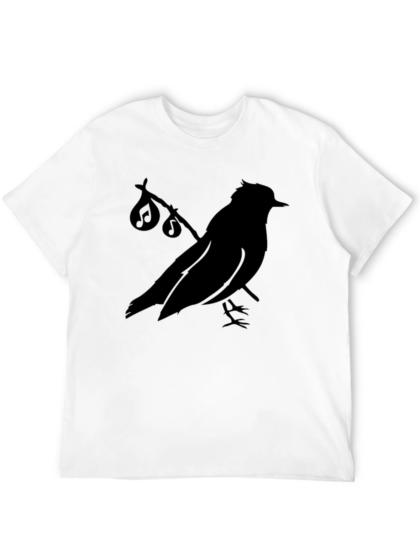 Black Musical Bird Silhouette Black T-Shirt view 12