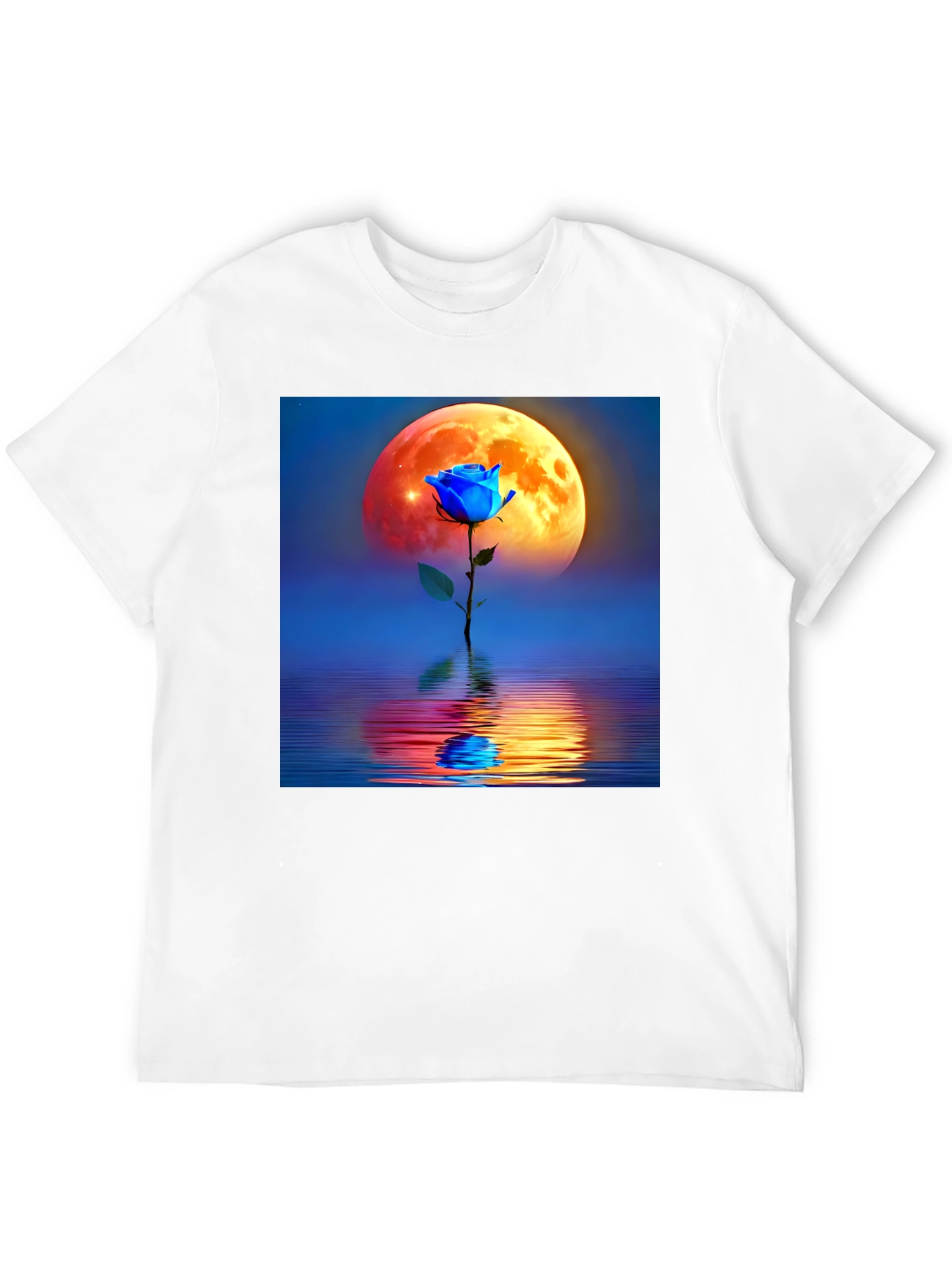 Black Blue Rose Moon Graphic Tee view 12