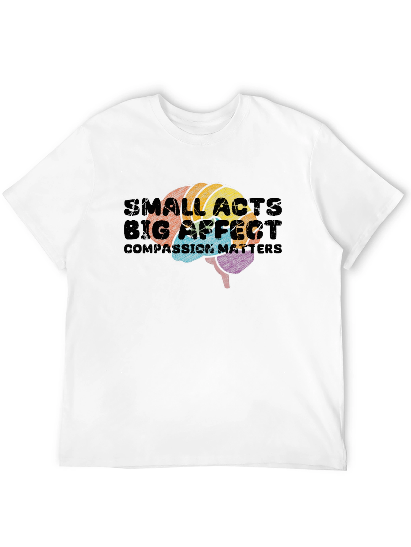Black Small Acts, Big Affect Brain Graphic T-Shirt view 12