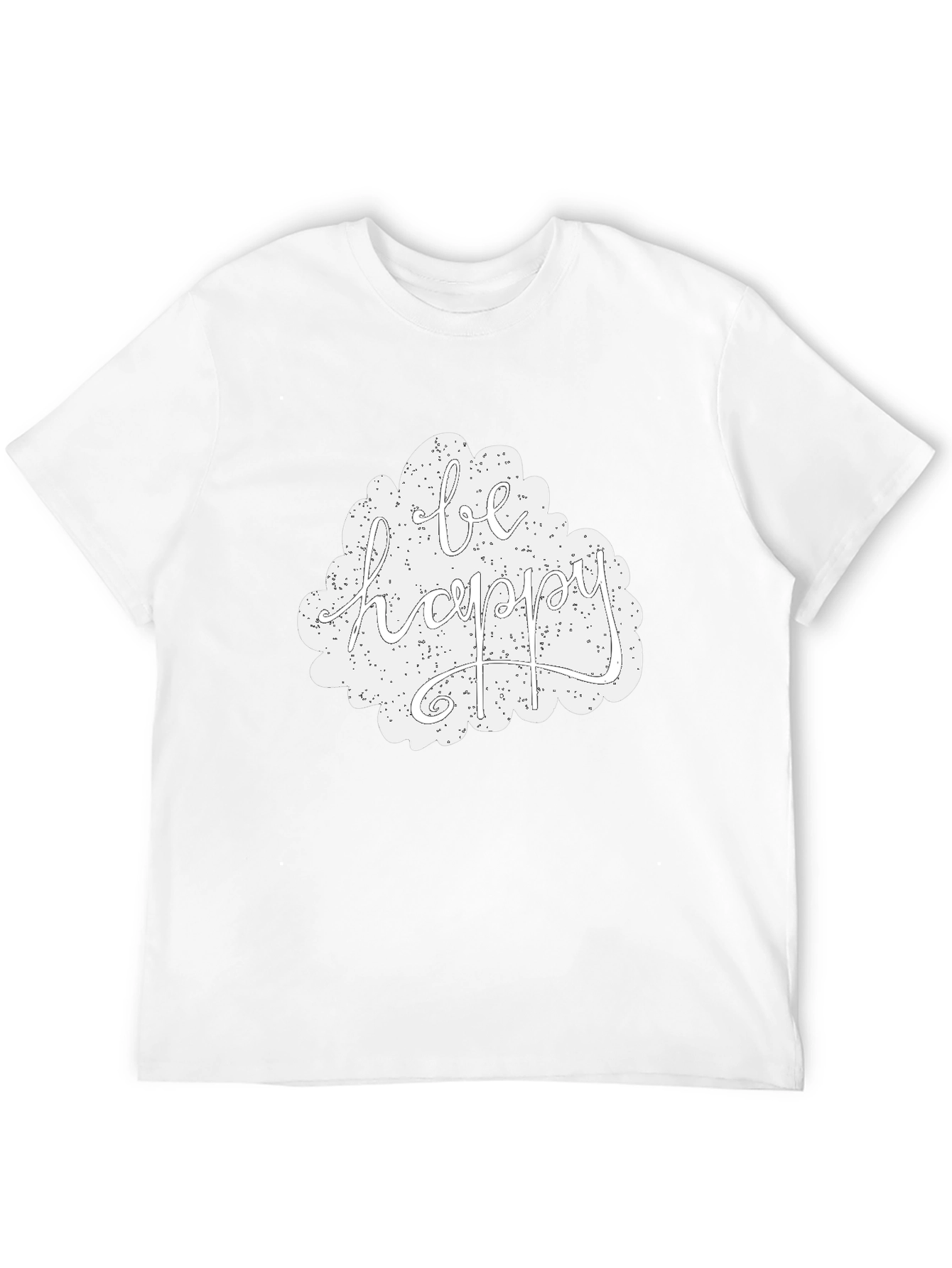 Black Be Happy Graphic Tee - Black Casual T-Shirt view 12