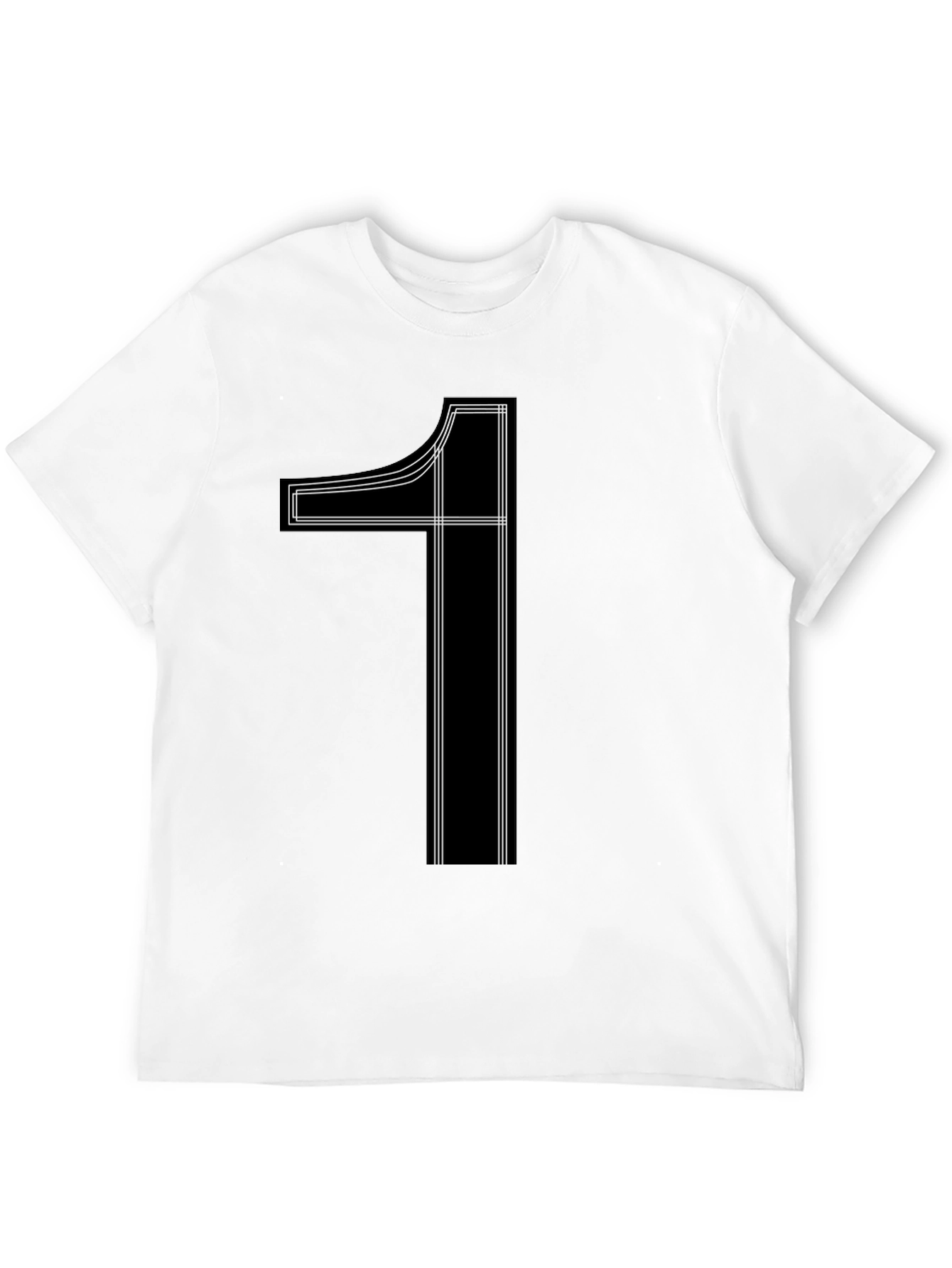 Bold Number One Graphic Tee - Classic Black T-Shirt - 12
