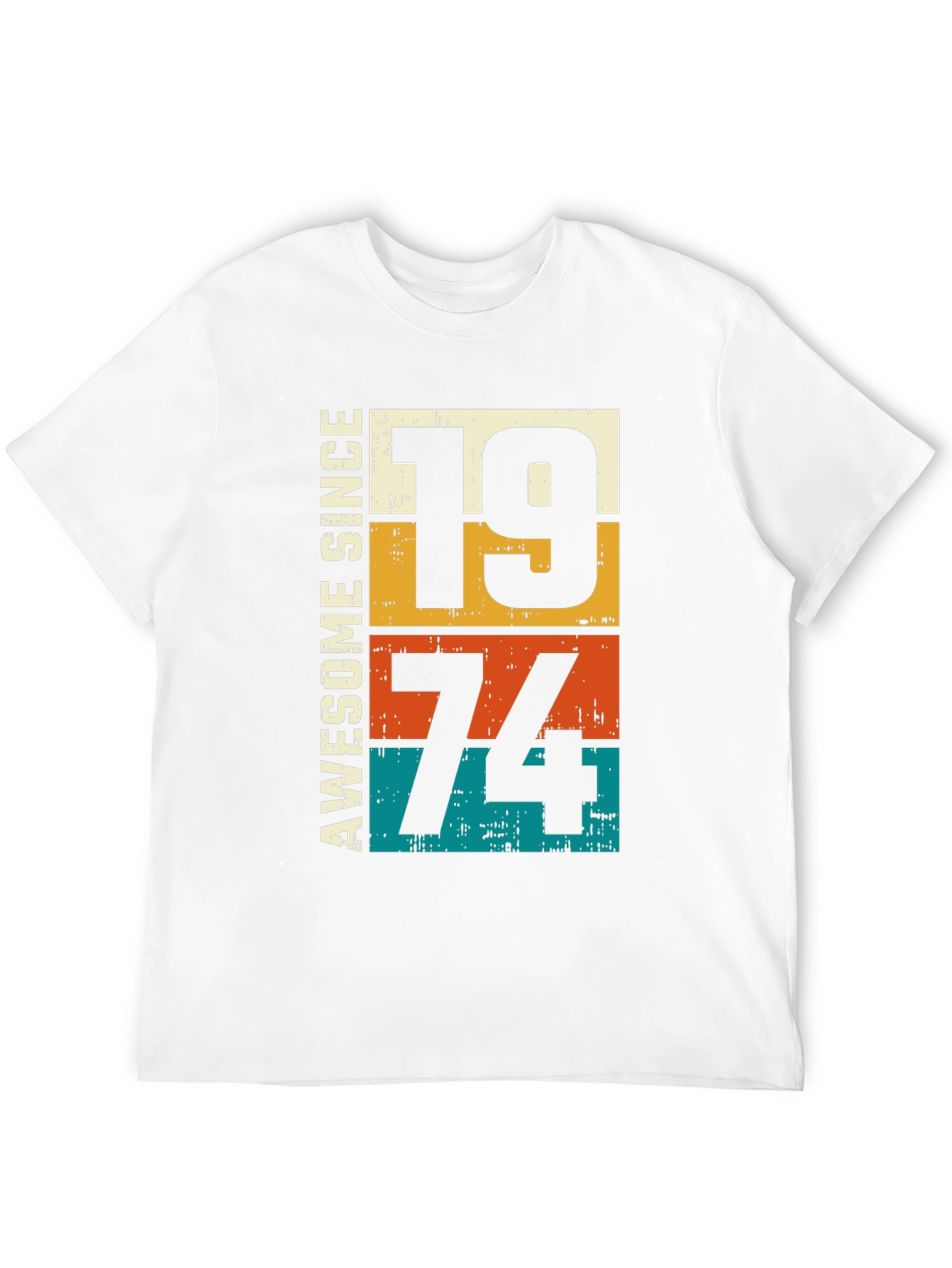 Black Awesome Since 1974 Birthday Graphic T-Shirt view 12