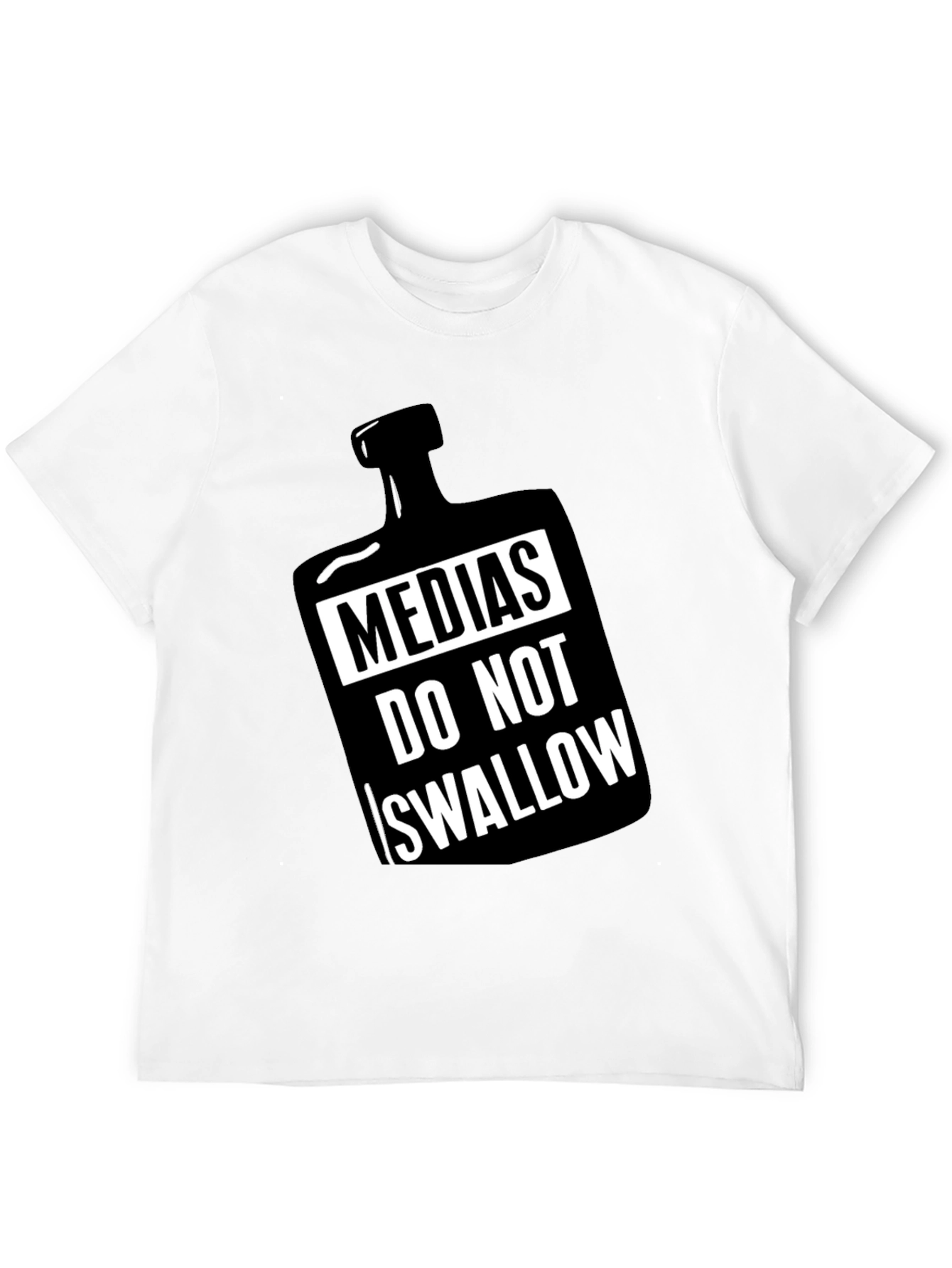 Black Medias Do Not Swallow Graphic Black T-Shirt view 12