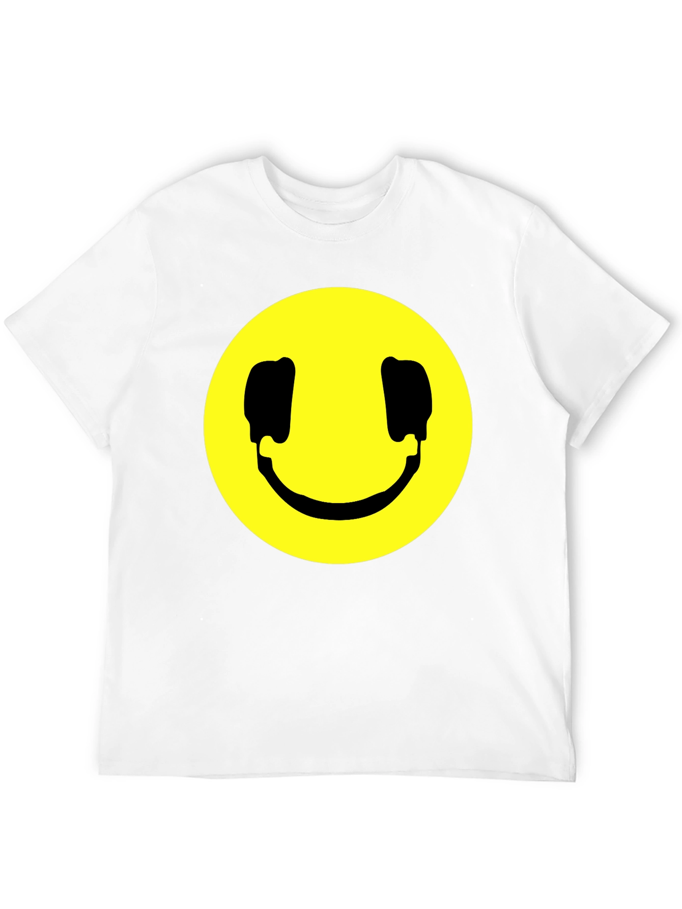 Black Smiley Face Graphic Black T-Shirt view 12
