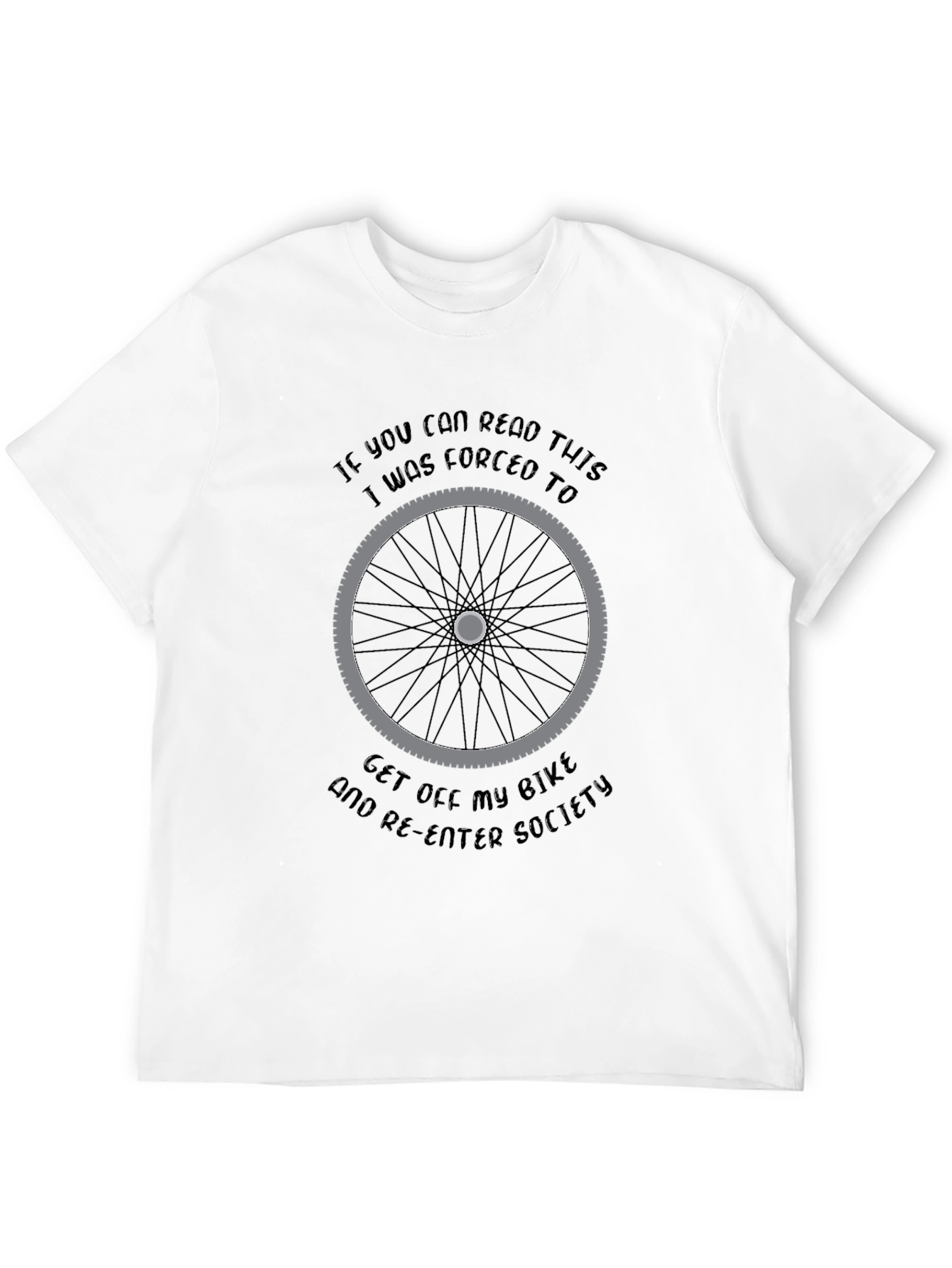 Black Funny Biker T-Shirt: Forced to Re-Enter Society view 12