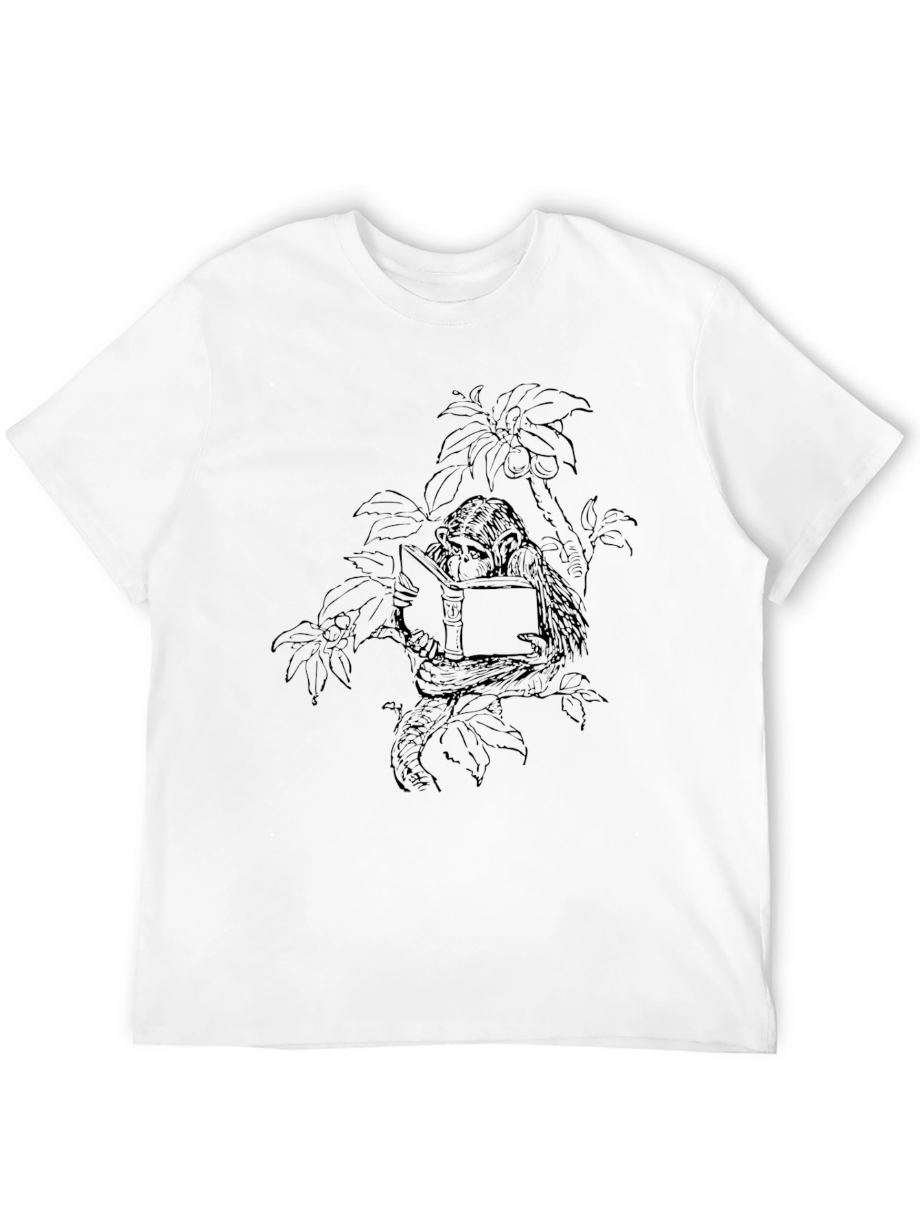 Black Monkey Reading Book Graphic Tee view 12
