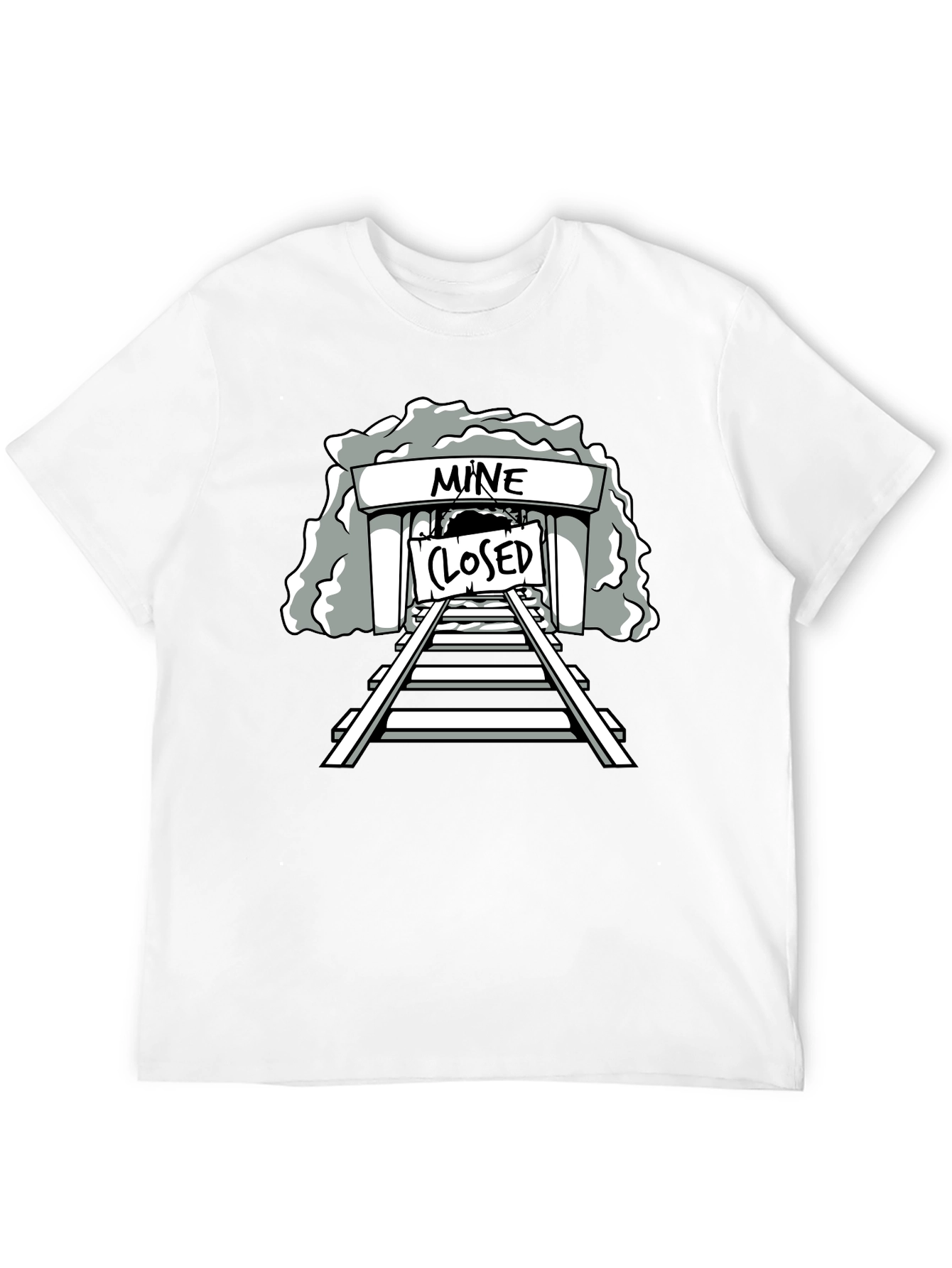 Black Mine Closed Graphic Tee - Black Cotton T-Shirt view 12