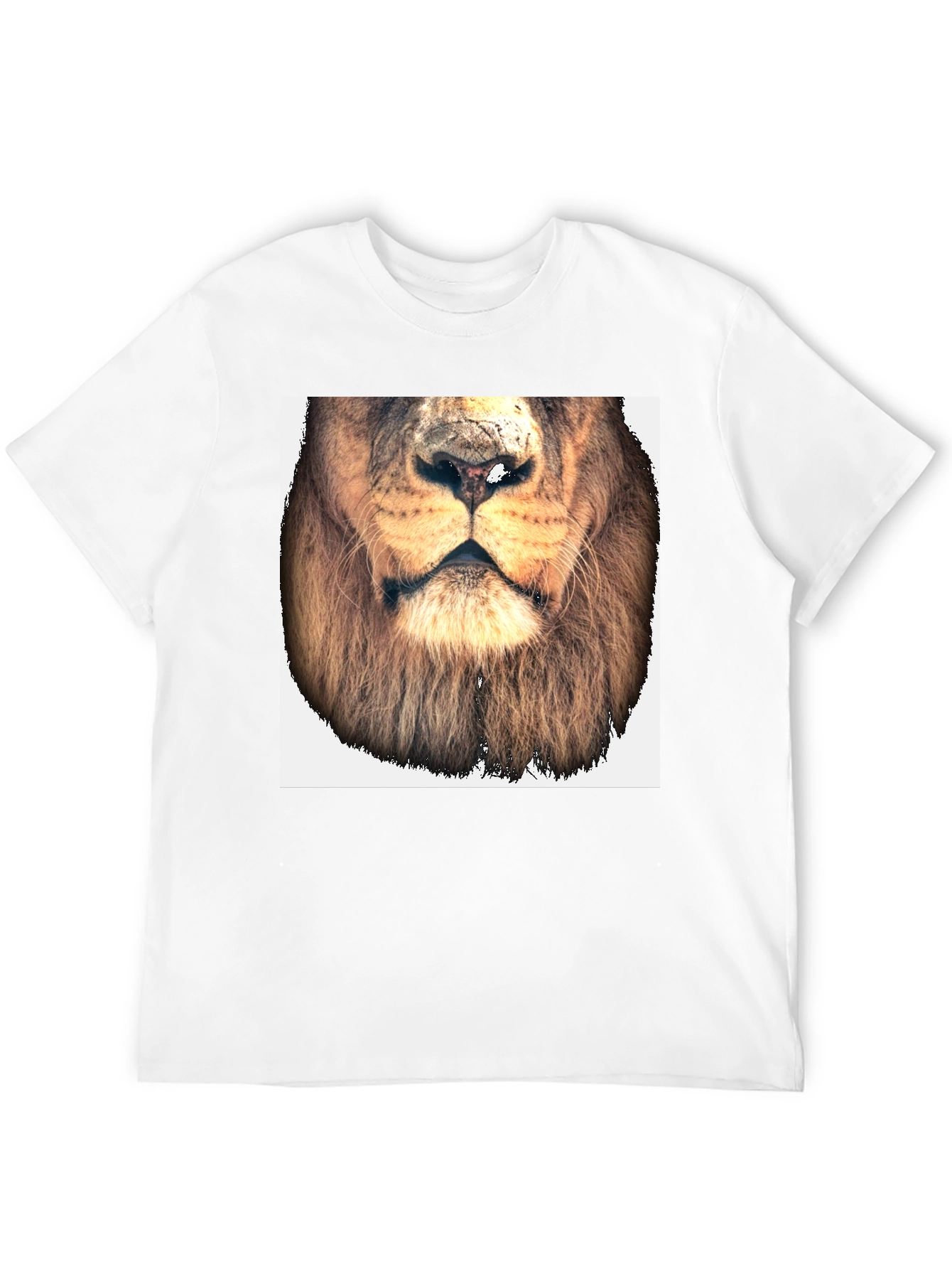 Black Lion Face Graphic Tee - Black Cotton T-Shirt view 12