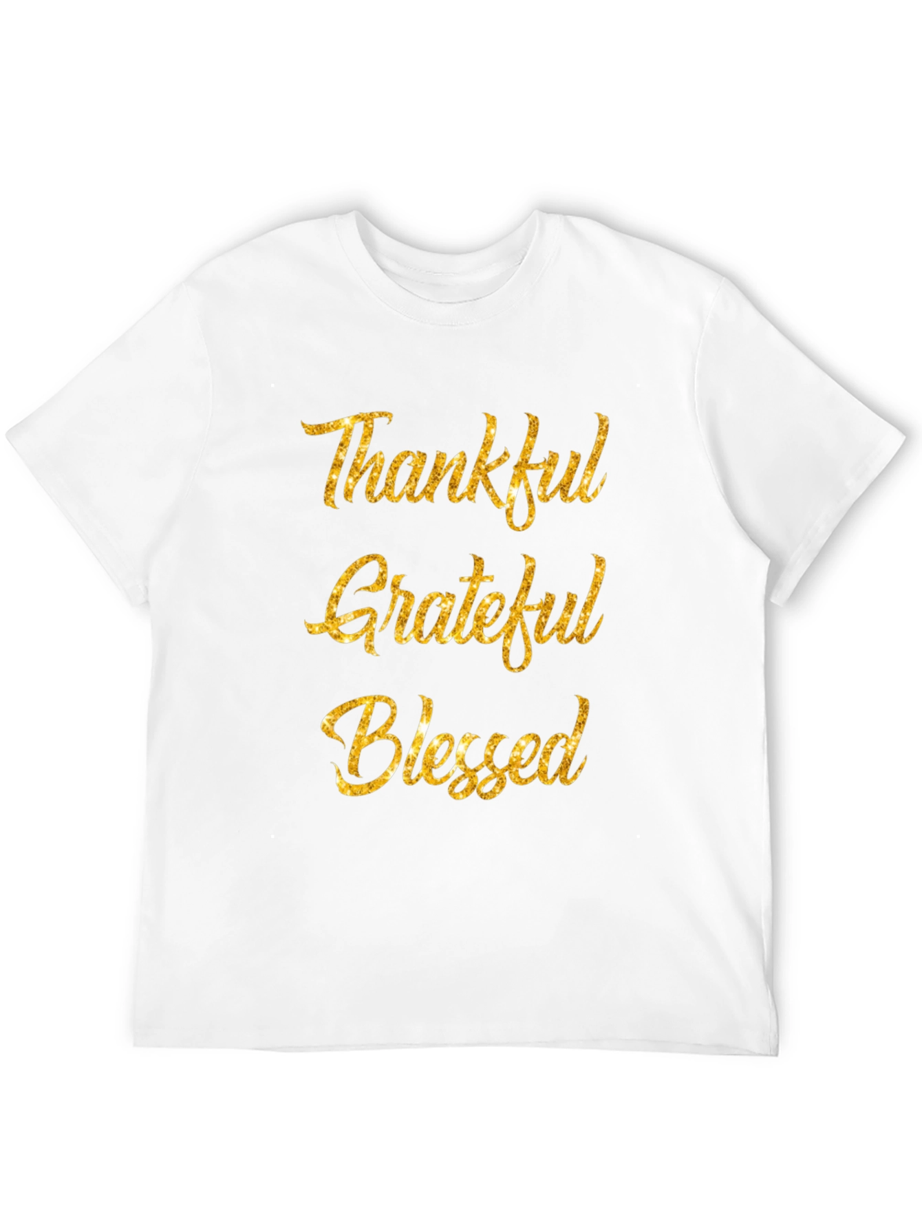Black Thankful Grateful Blessed Black T-Shirt view 12