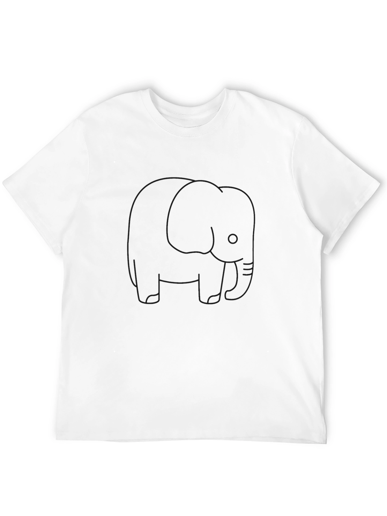 Black Black Elephant Outline T-Shirt view 12