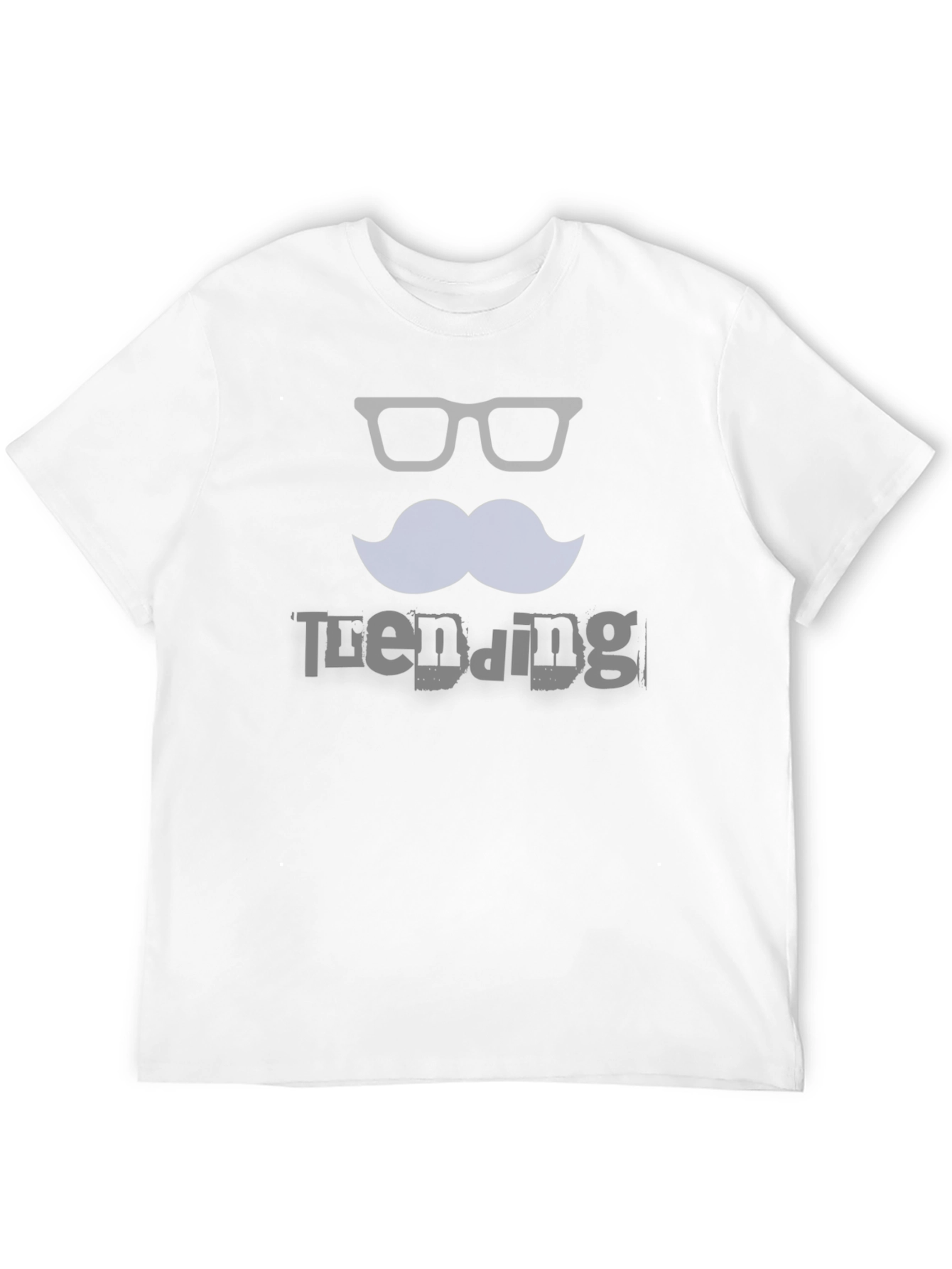 Black Trendy Mustache & Glasses Graphic Black T-Shirt view 12