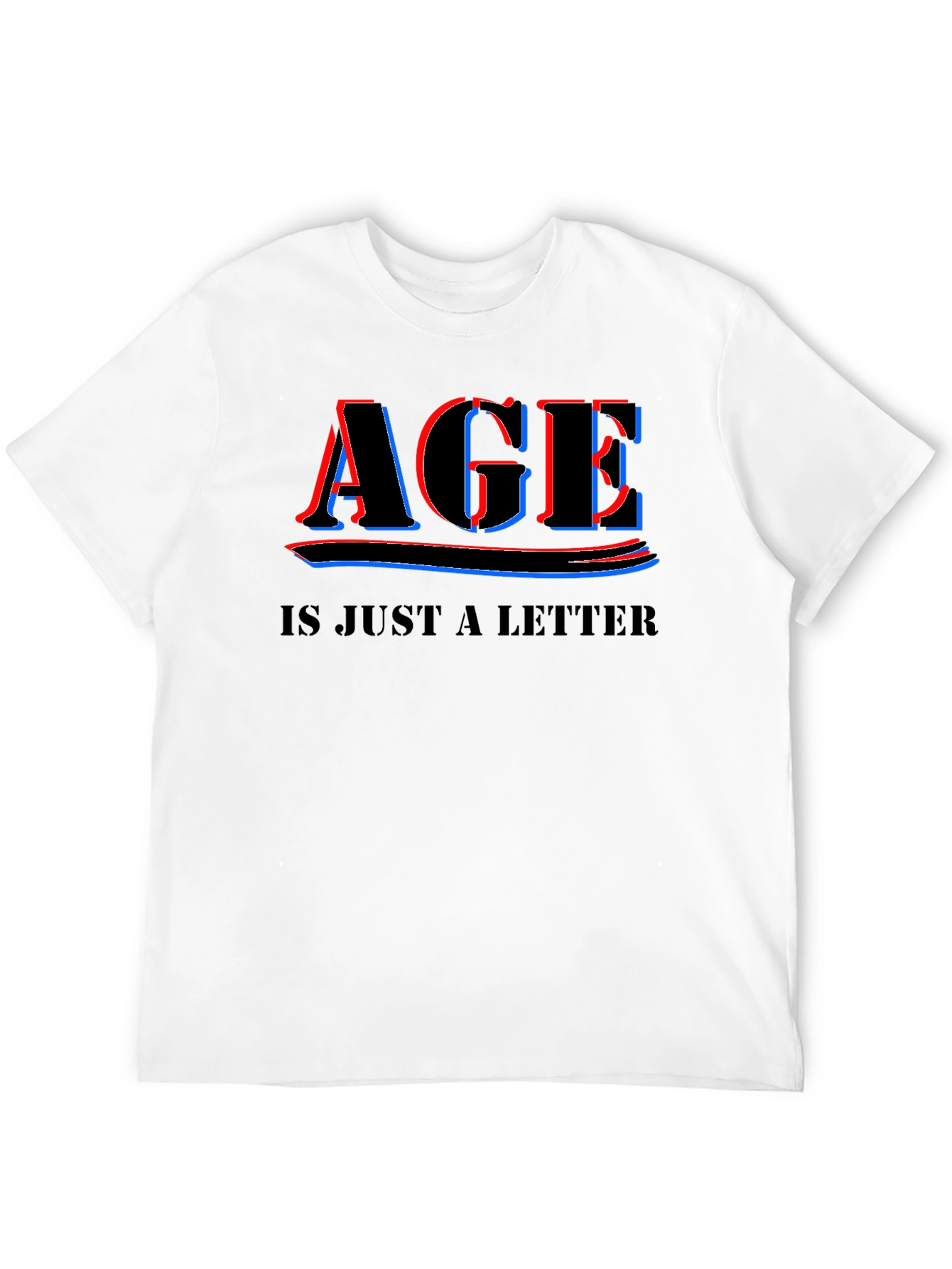 Black Age is Just a Letter T-Shirt - Black Crew Neck Tee view 12
