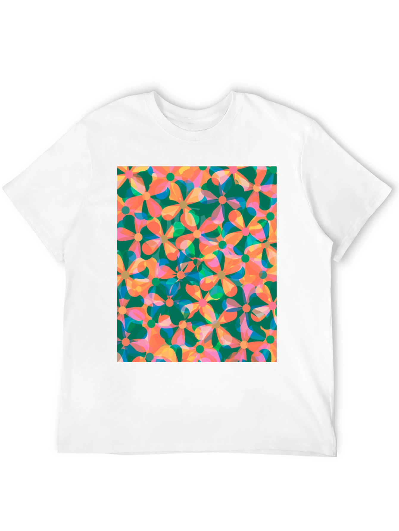 Black Retro Floral Print Black T-Shirt view 12