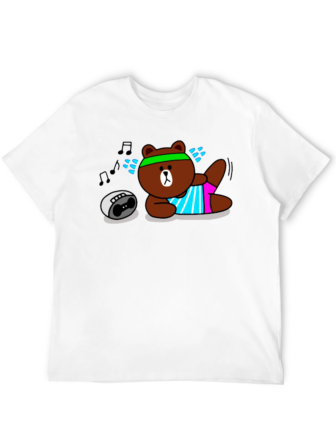 Black Workout Bear Graphic T-Shirt - Black Cotton view 12