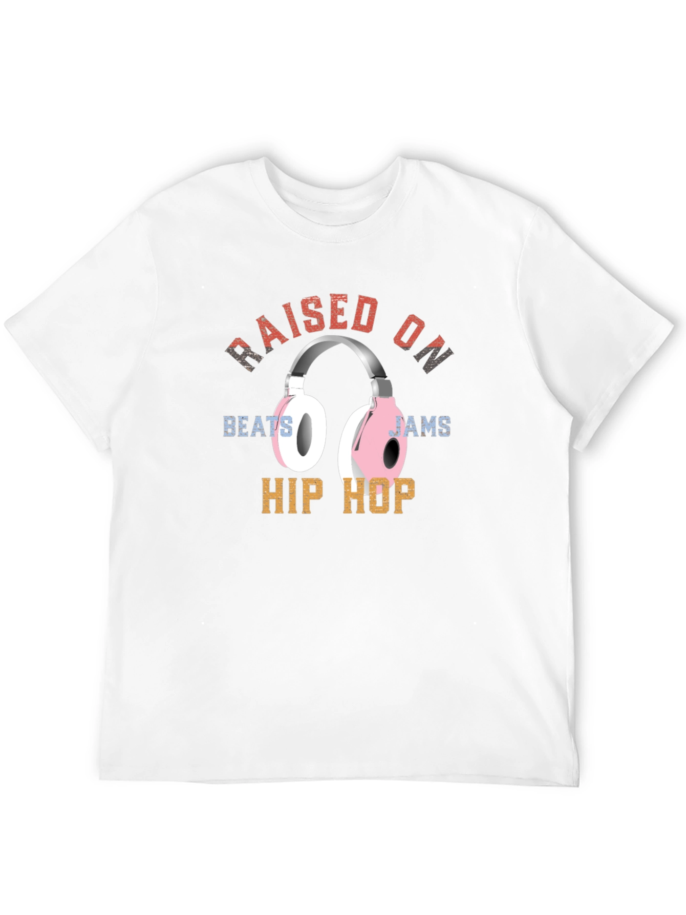 Black Raised On Beats Hip Hop T-Shirt view 12