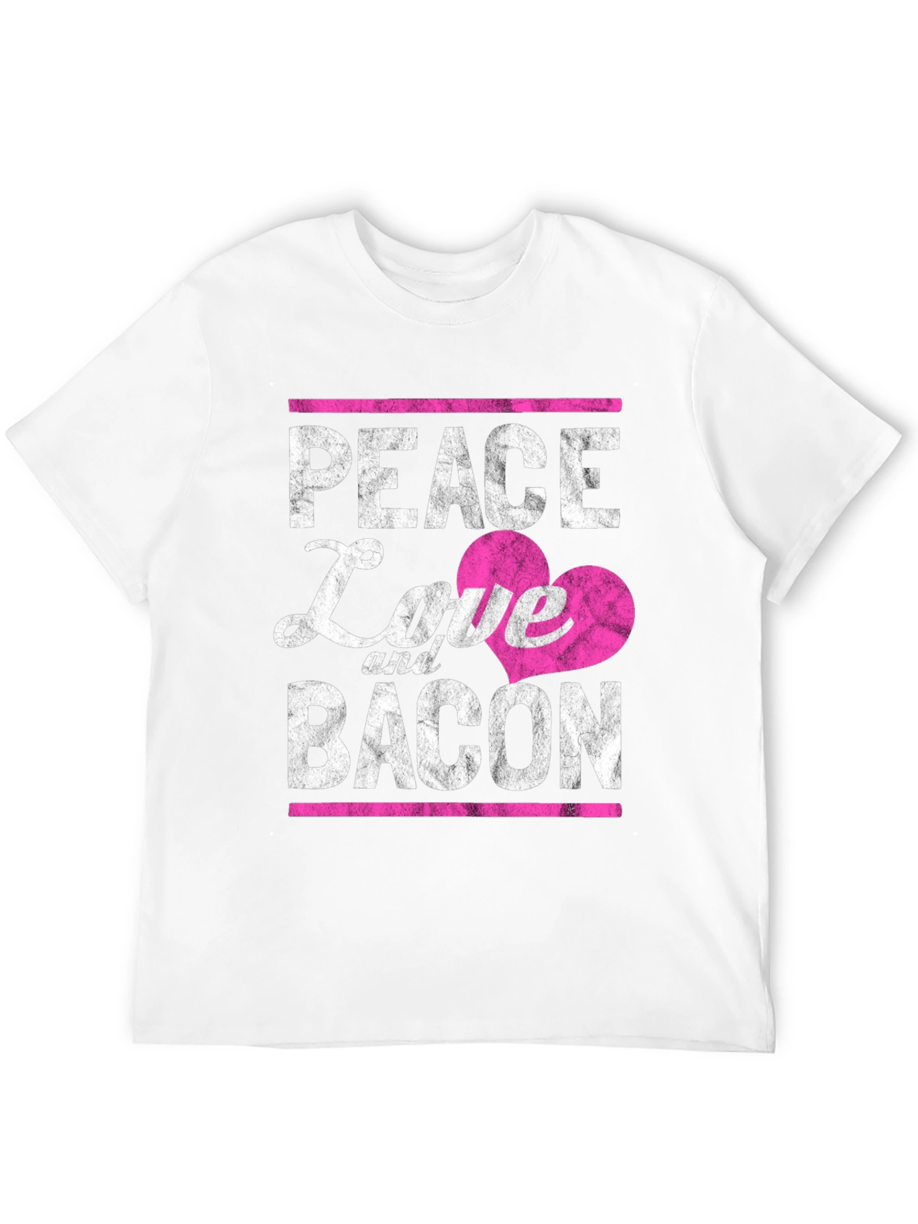 Black Peace Love and Bacon T-Shirt - Funny Foodie Tee view 12