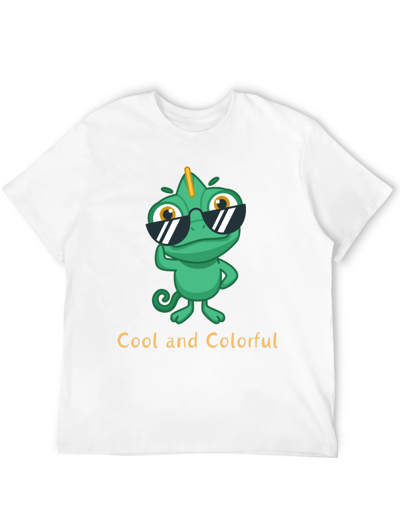 Black Cool Chameleon T-Shirt - Unique Colorful Design view 12