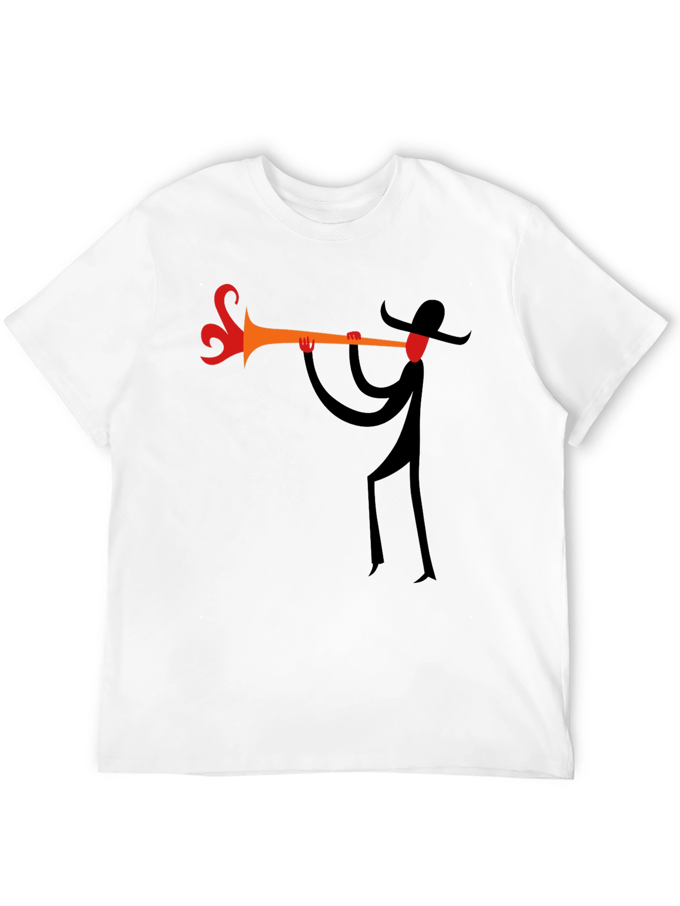 Black Abstract Trumpet Player Black T-Shirt view 12