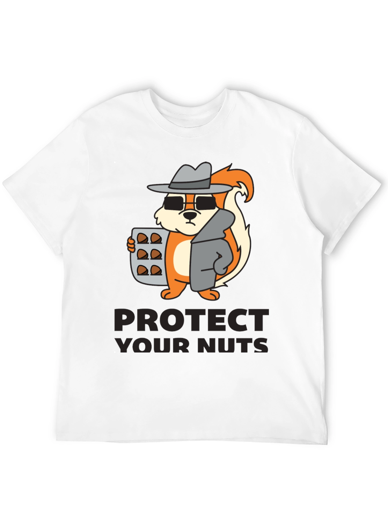 Black Protect Your Nuts Novelty Graphic Tee view 12