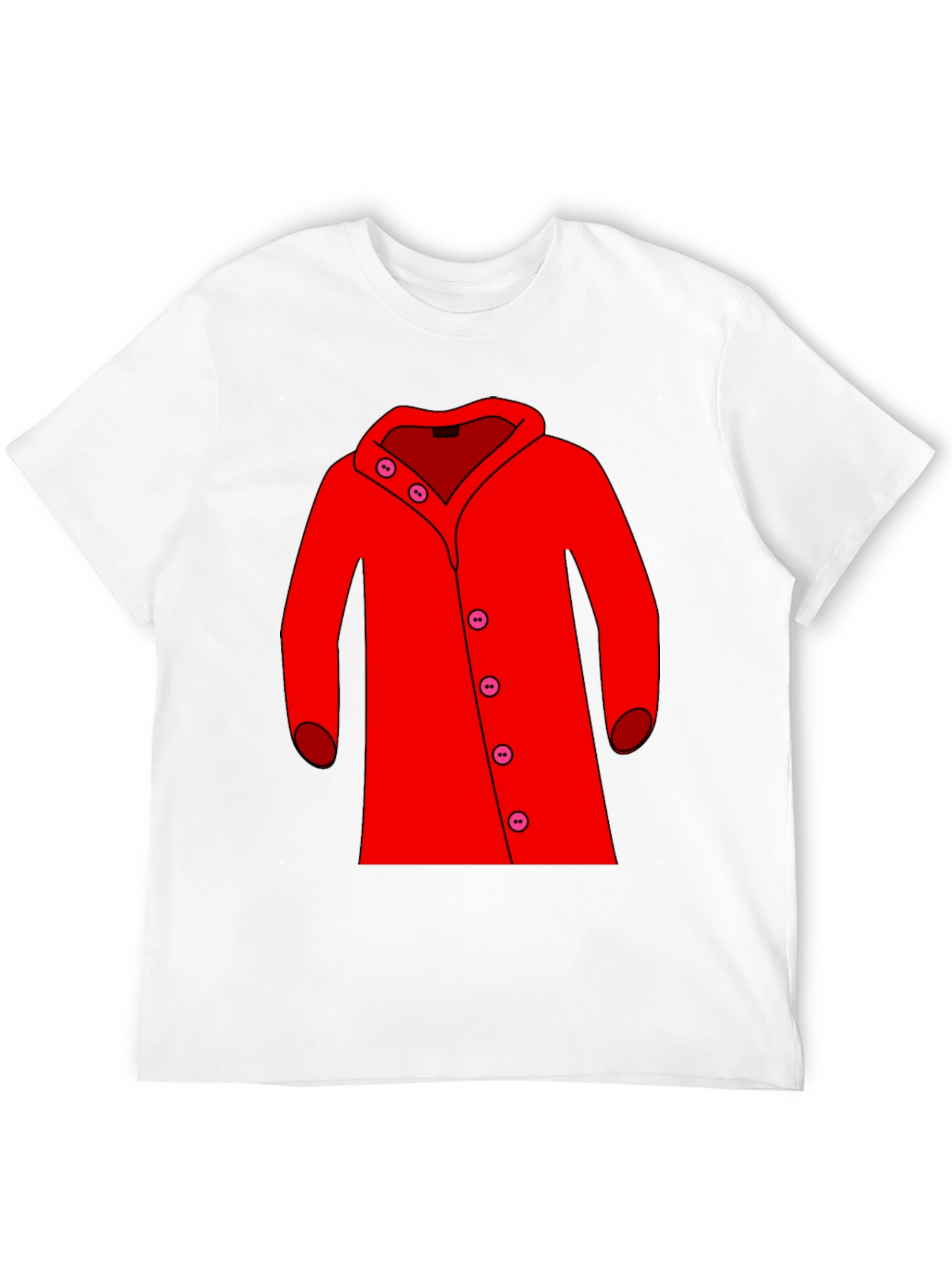 Black Red Coat Graphic Tee - Stylish Unisex T-Shirt view 12