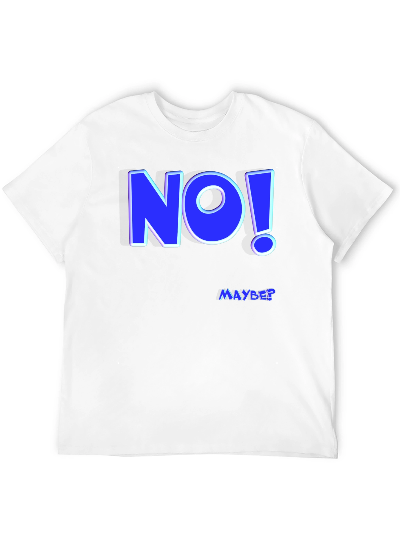 Black Funny "NO! MAYBE?" Graphic Tee - Men's Black T-Shirt view 12
