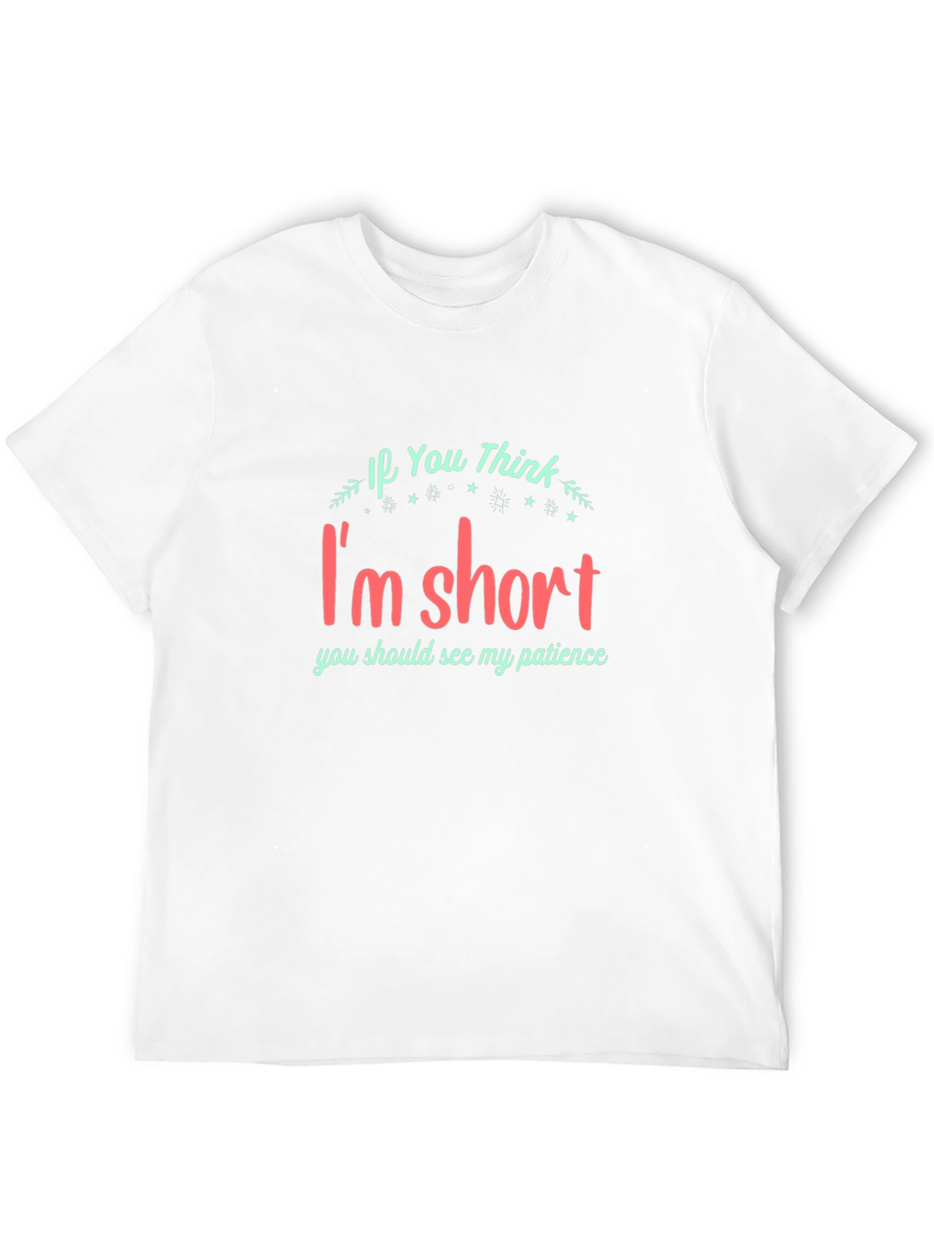 Black Funny "I'm Short" Graphic Print Black T-Shirt view 12