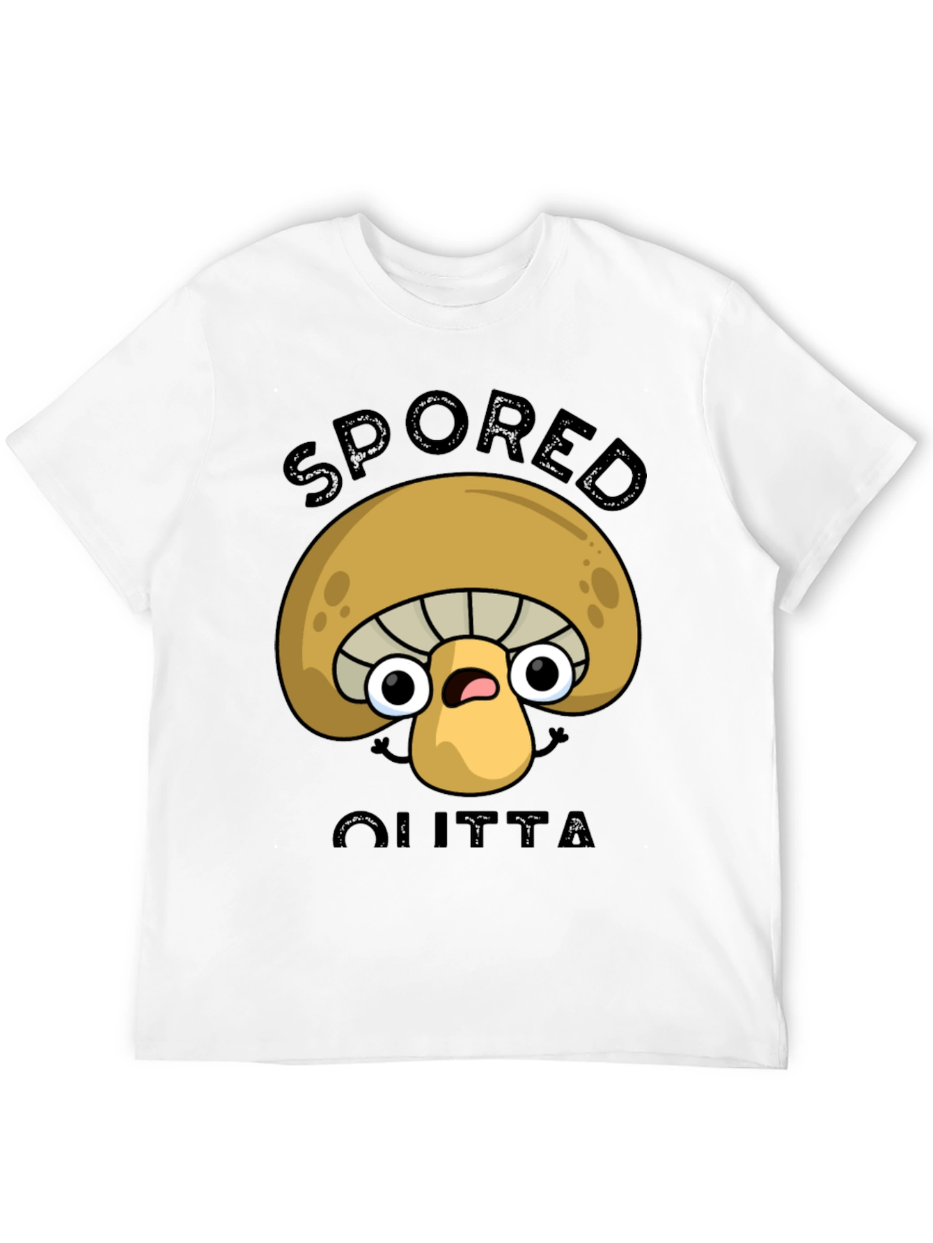 Black Spored Outta Shirt - Funny Mushroom Graphic Tee view 12