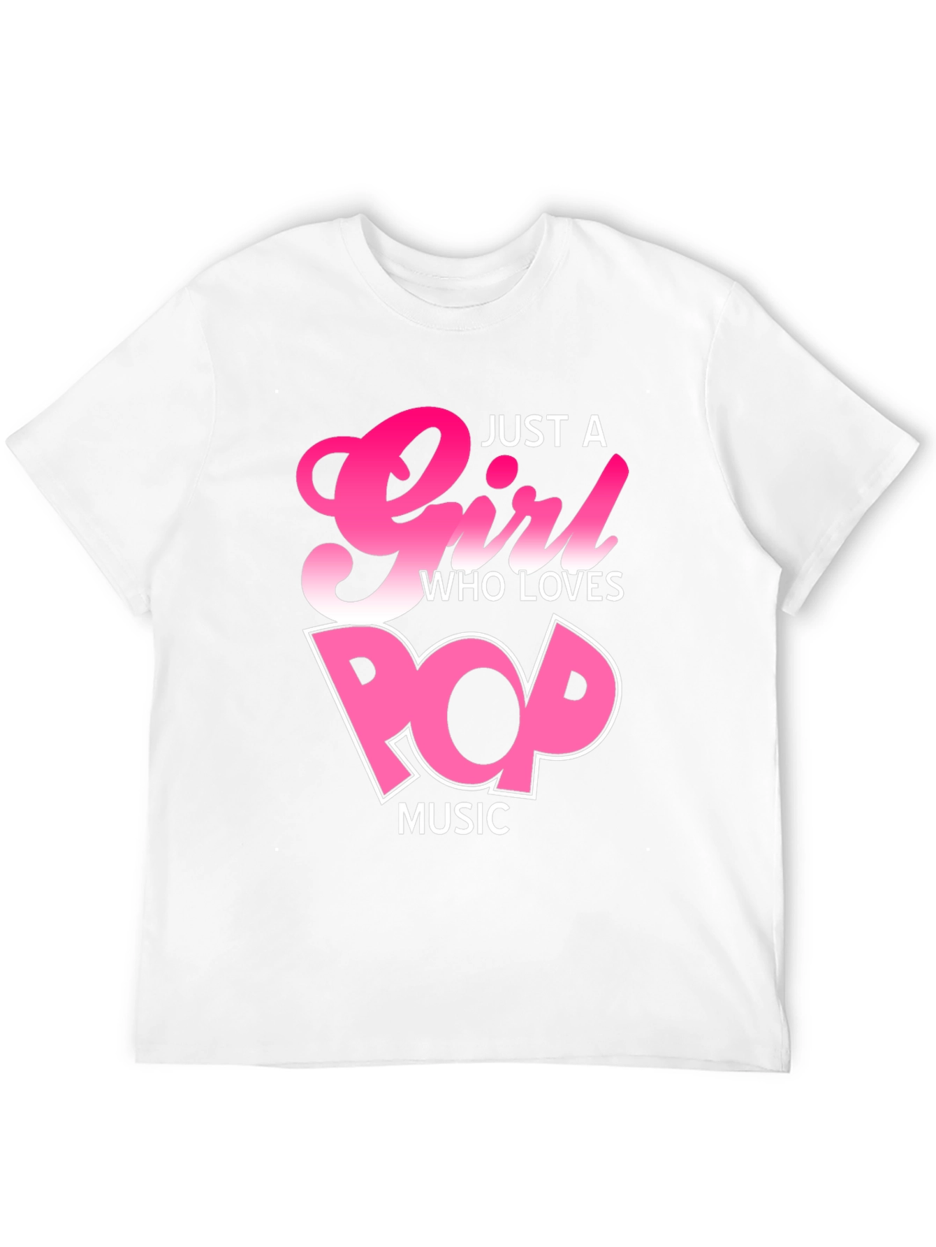 Black Just a Girl Who Loves Pop Music T-Shirt view 12