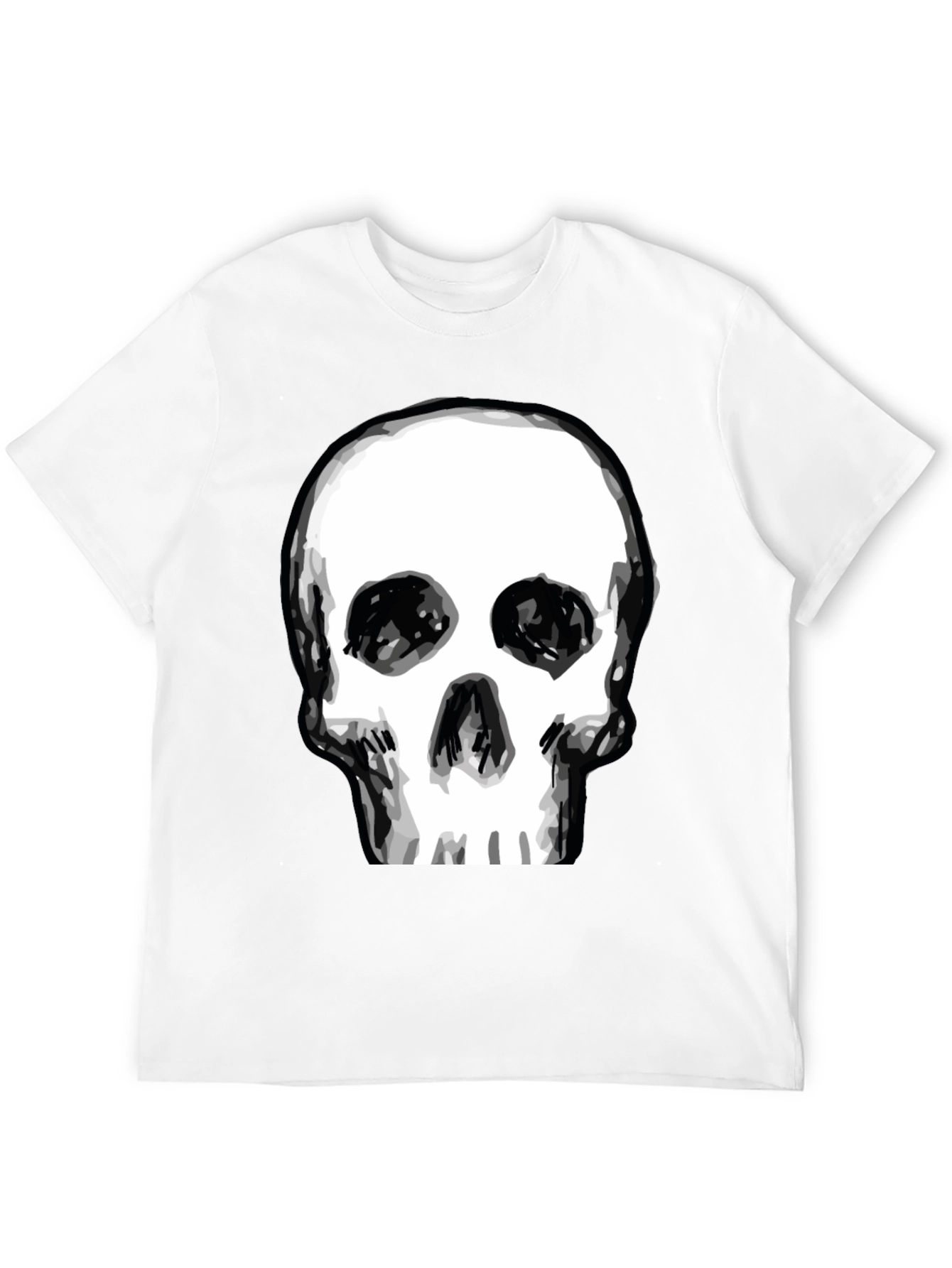 Black Skull Graphic Tee - Men's Black T-Shirt view 12