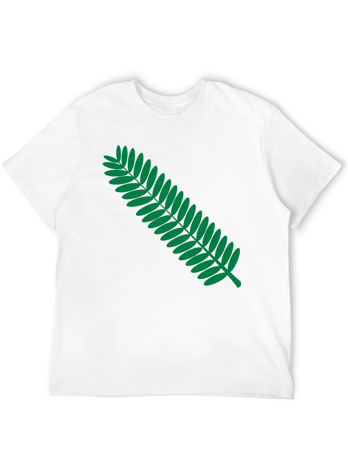 Black Black T-Shirt with Green Fern Graphic Print view 12