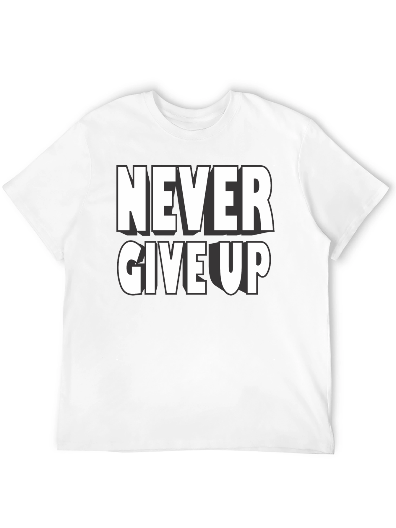 Black Never Give Up Graphic T-Shirt view 12