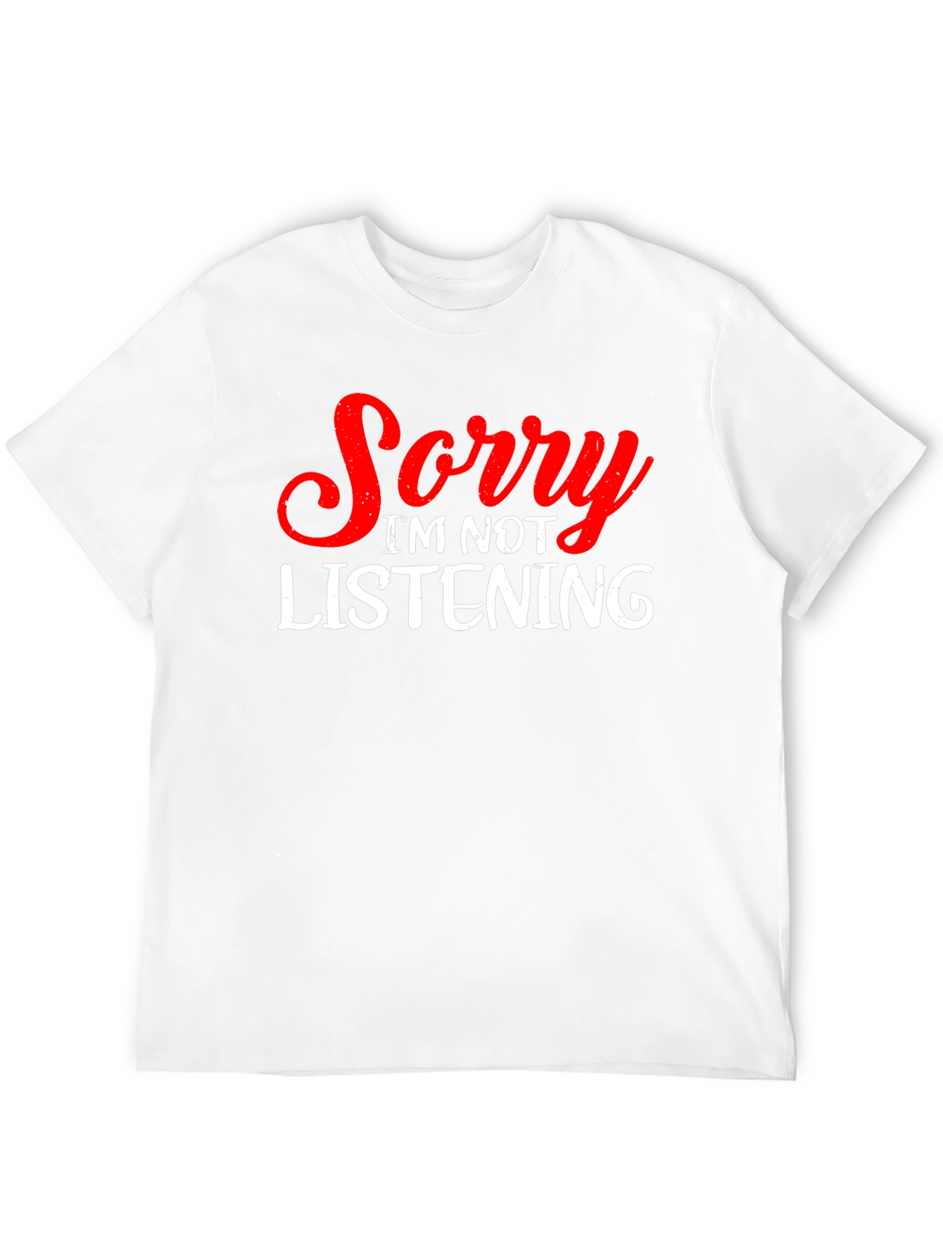 Black Funny "Sorry I'm Not Listening" Graphic T-Shirt view 12
