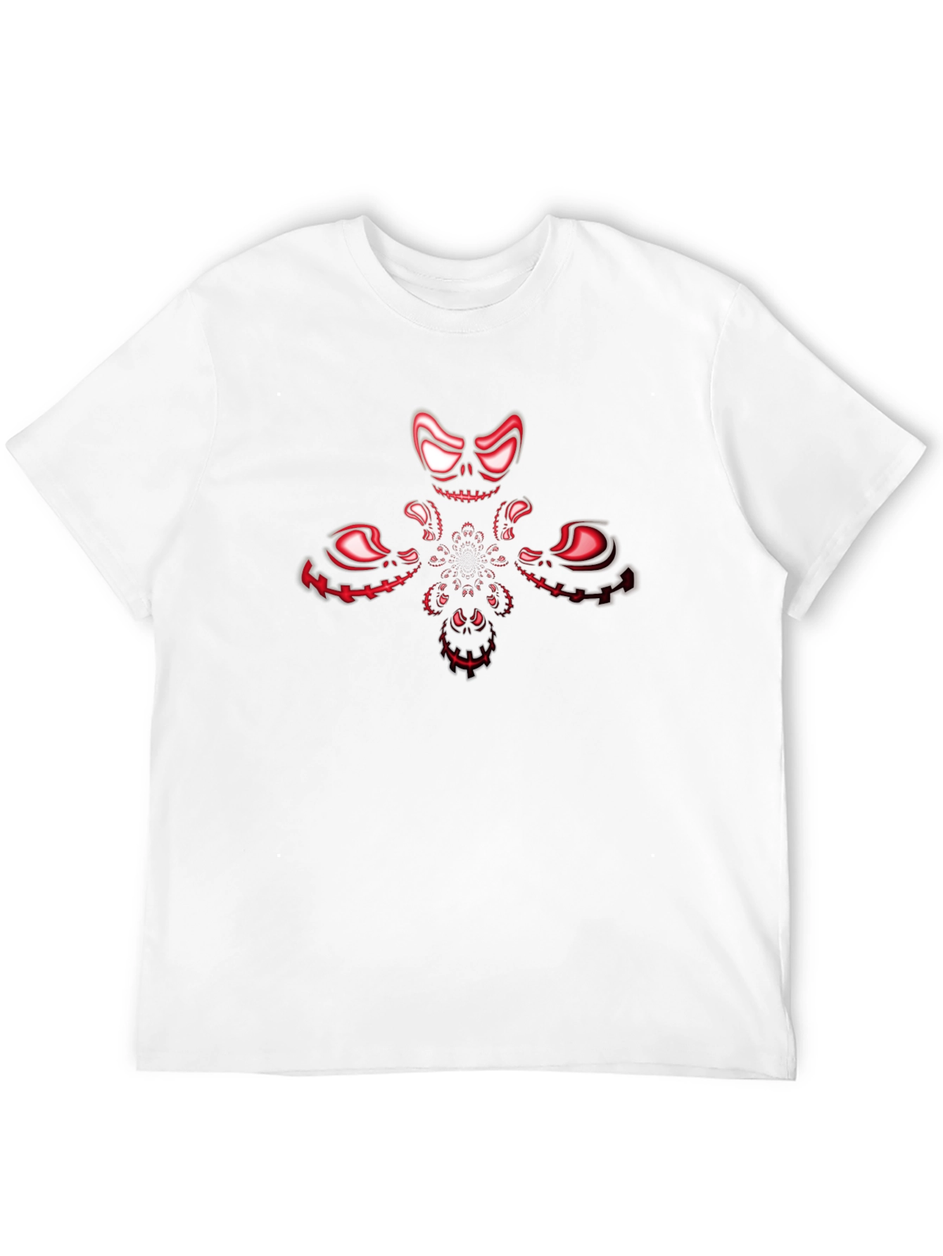 Black Abstract Red Graphic Black T-Shirt view 12