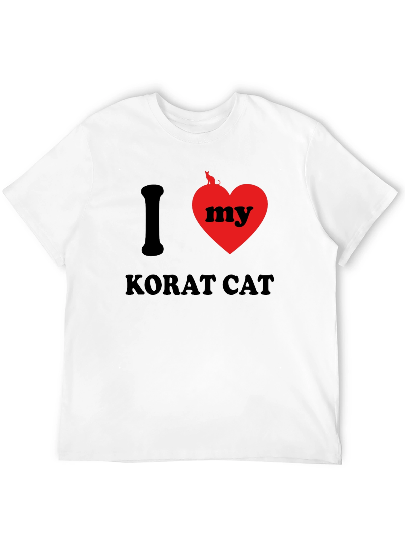Black I Love My Korat Cat T-Shirt view 12