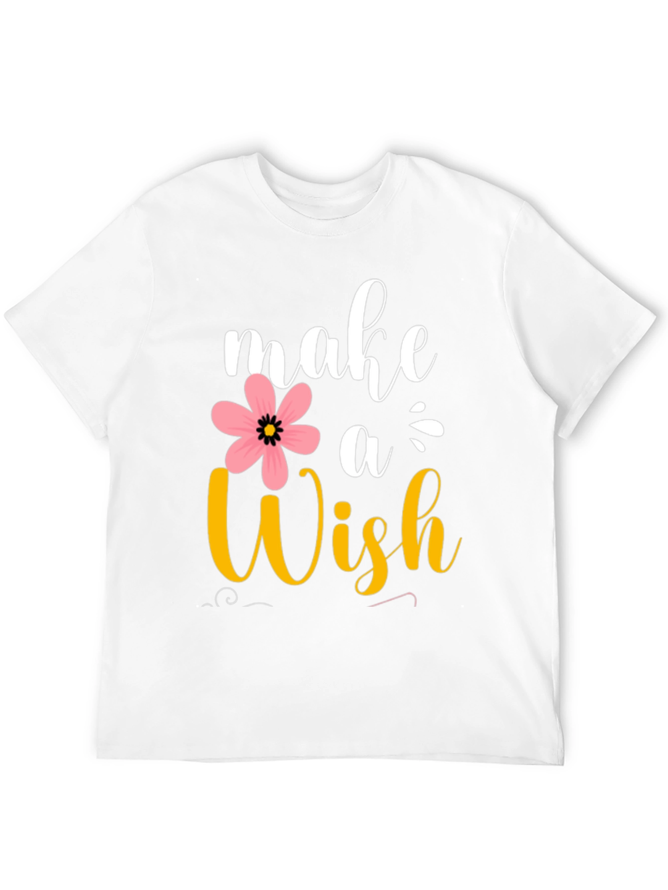Black Make a Wish T-Shirt - Floral Design view 12