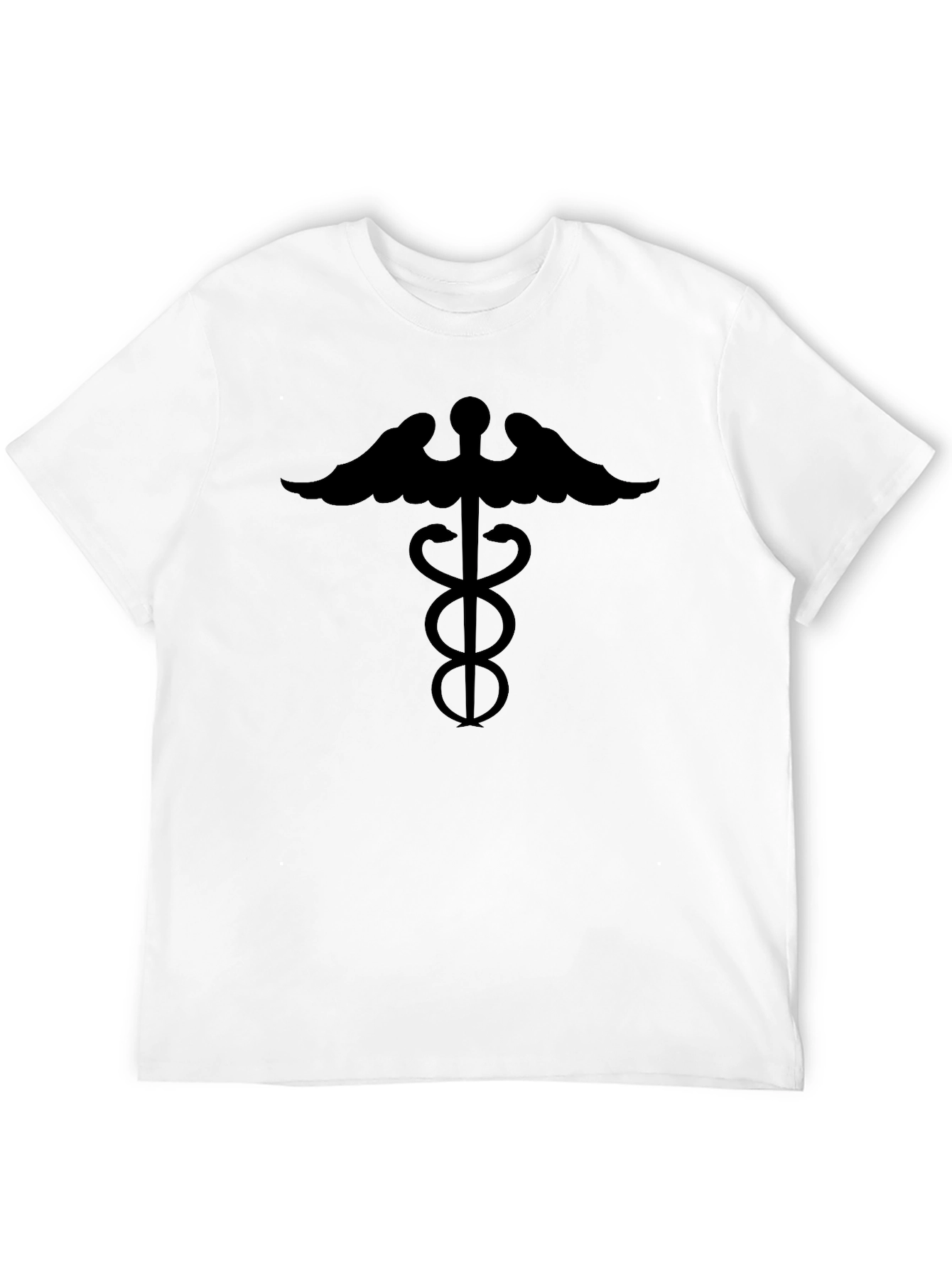 Black Caduceus Symbol Graphic T-Shirt view 12