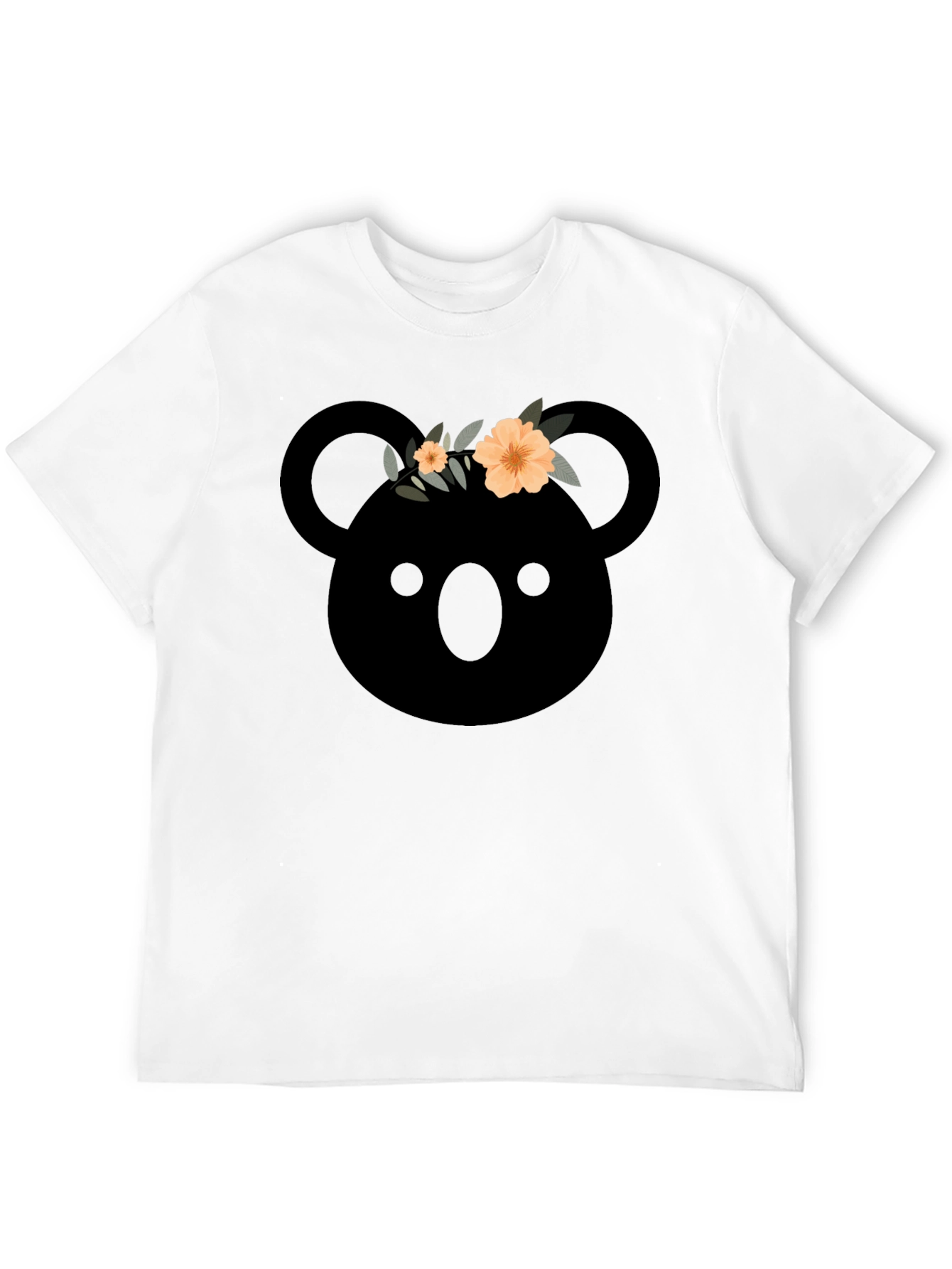 Black Koala with Flower Crown Graphic T-Shirt view 12