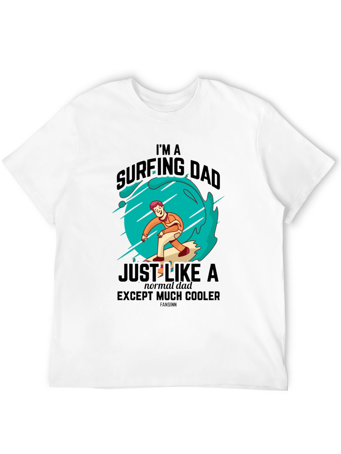 Black Surfing Dad Cool Graphic Tee view 12