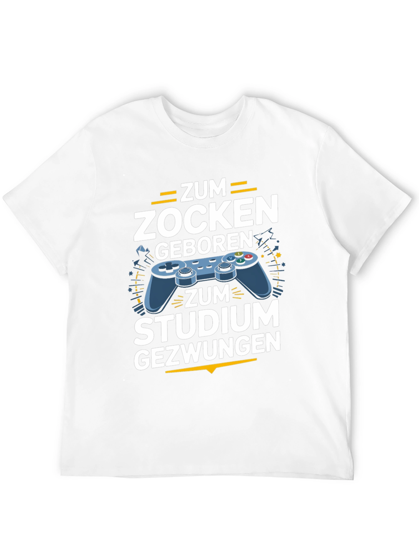 Black Gamer T-Shirt - Zum Zocken Geboren, Studium Gezwungen view 12